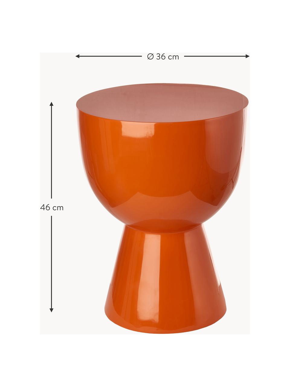 Kulatý odkládací stolek Tam Tam, Lakovaná umělá hmota, Oranžová, Ø 36 cm, V 46 cm