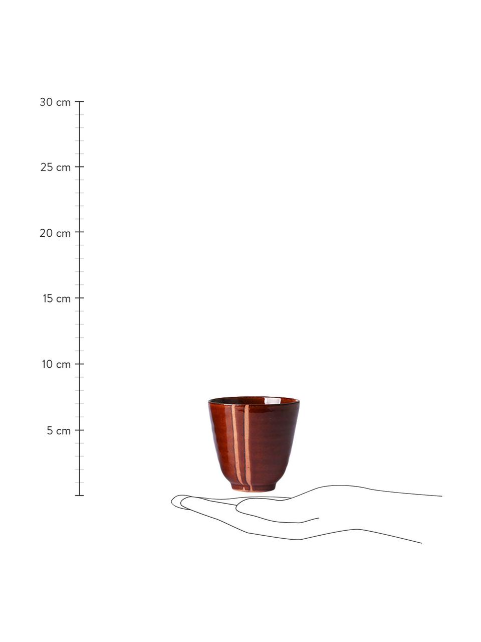 Handgemachte Becher Yunomi, 4er-Set, Keramik, Bunt, Ø 9 x H 8 cm, 230 ml