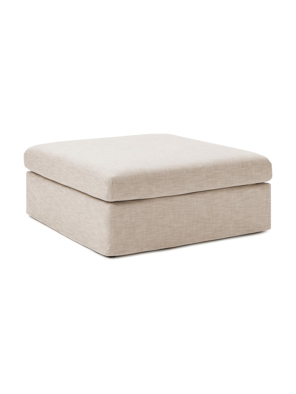 Reposapiés puf Russell, desenfundable, Tapizado: 100% algodón Alta resiste, Tapizado: relleno de espuma, Estructura: madera contrachapada de p, Patas: plástico, Tejido beige, An 103 x F 103 cm