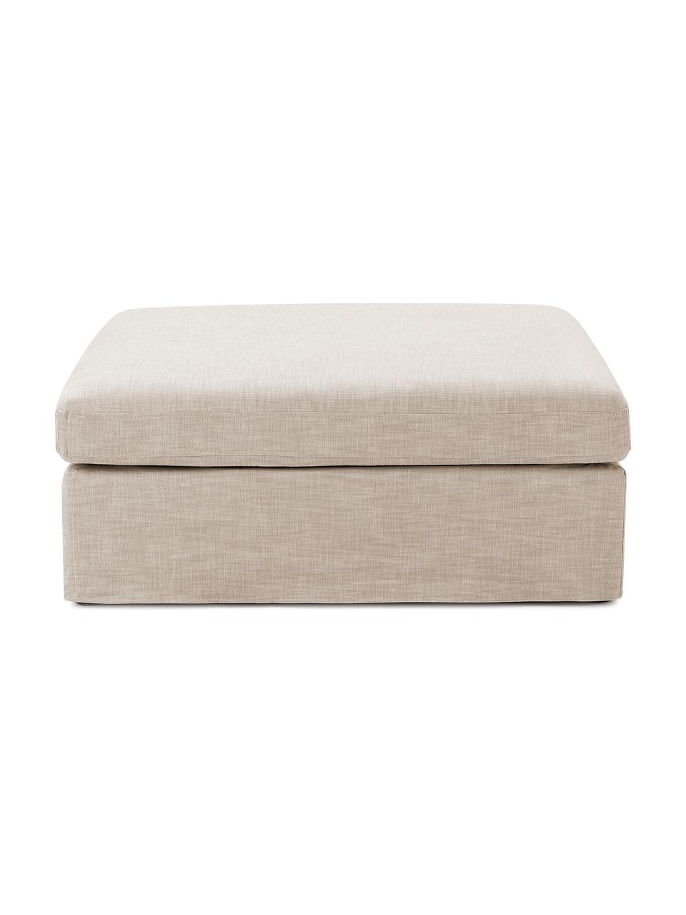 Voetenbank Russell, Bekleding: 100% katoen Met 50.000 sc, Frame: massief grenenhout FSC-ge, Poten: kunststof, Geweven stof taupe, B 103 x H 43 cm