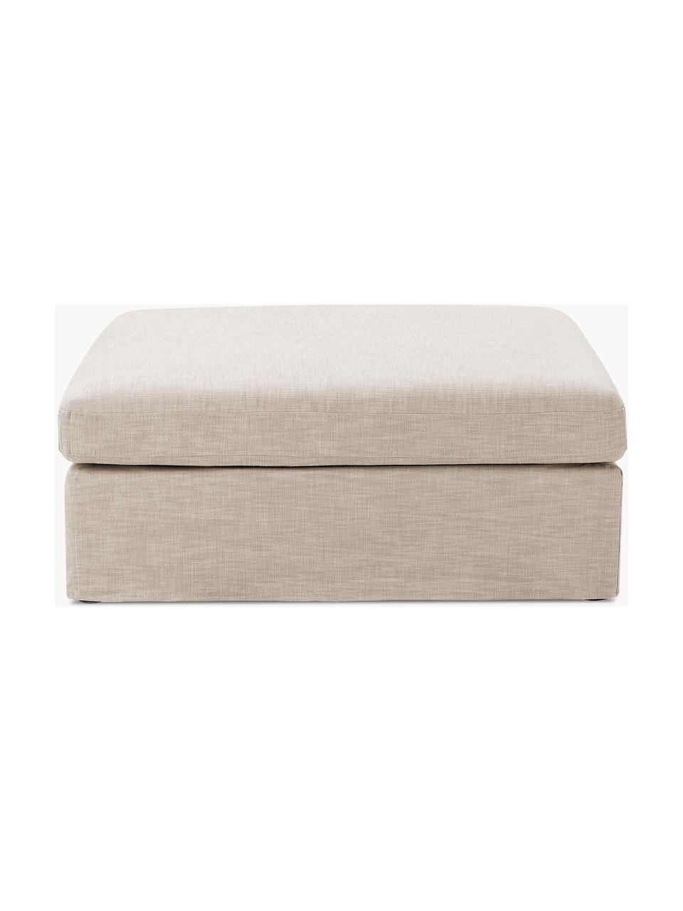 Sofa-Hocker Russell mit abnehmbaren Bezügen, Bezug: 100% Baumwolle Der strapa, Gestell: Massives Kiefernholz, Spe, Füße: Kunststoff Dieses Produkt, Webstoff Beige, B 103 x T 103 cm