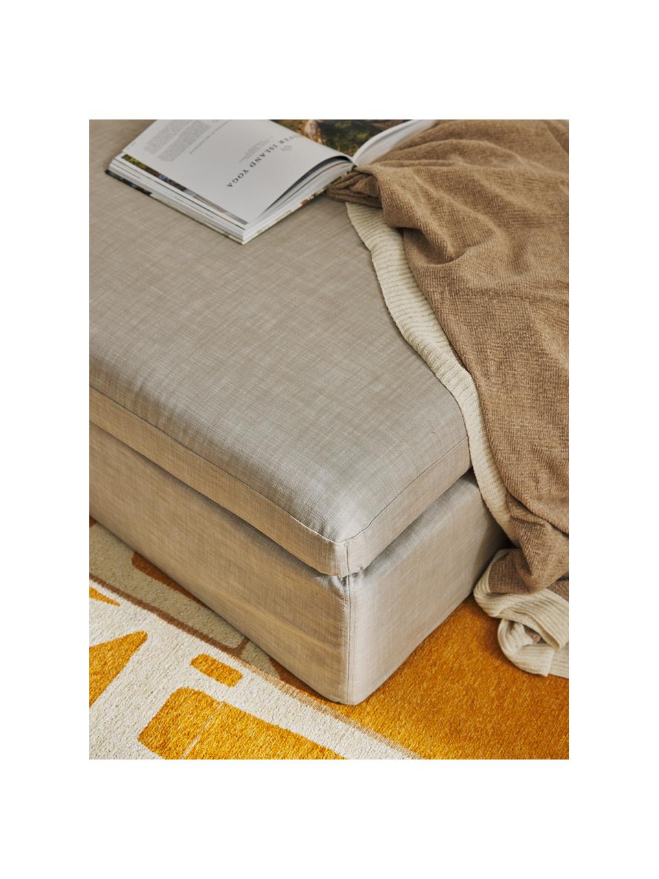 Sofa-Hocker Russell mit abnehmbaren Bezügen, Bezug: 100% Baumwolle Der strapa, Gestell: Massives Kiefernholz, Spe, Füße: Kunststoff Dieses Produkt, Webstoff Beige, B 103 x T 103 cm