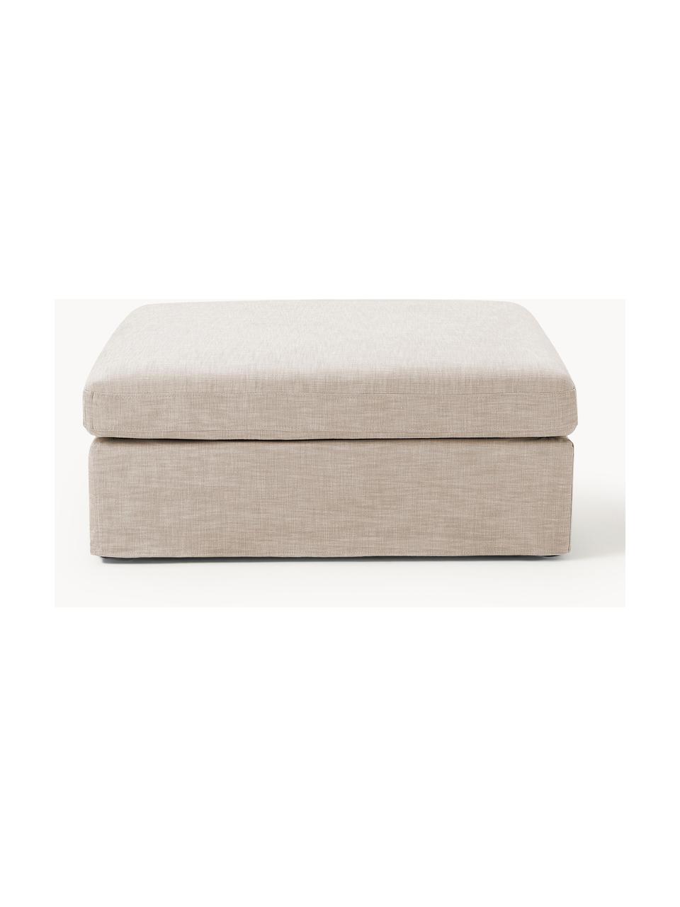 Sofa-Hocker Russell mit abnehmbaren Bezügen, Bezug: 100% Baumwolle Der strapa, Gestell: Massives Kiefernholz, Spe, Füße: Kunststoff Dieses Produkt, Webstoff Beige, B 103 x T 103 cm