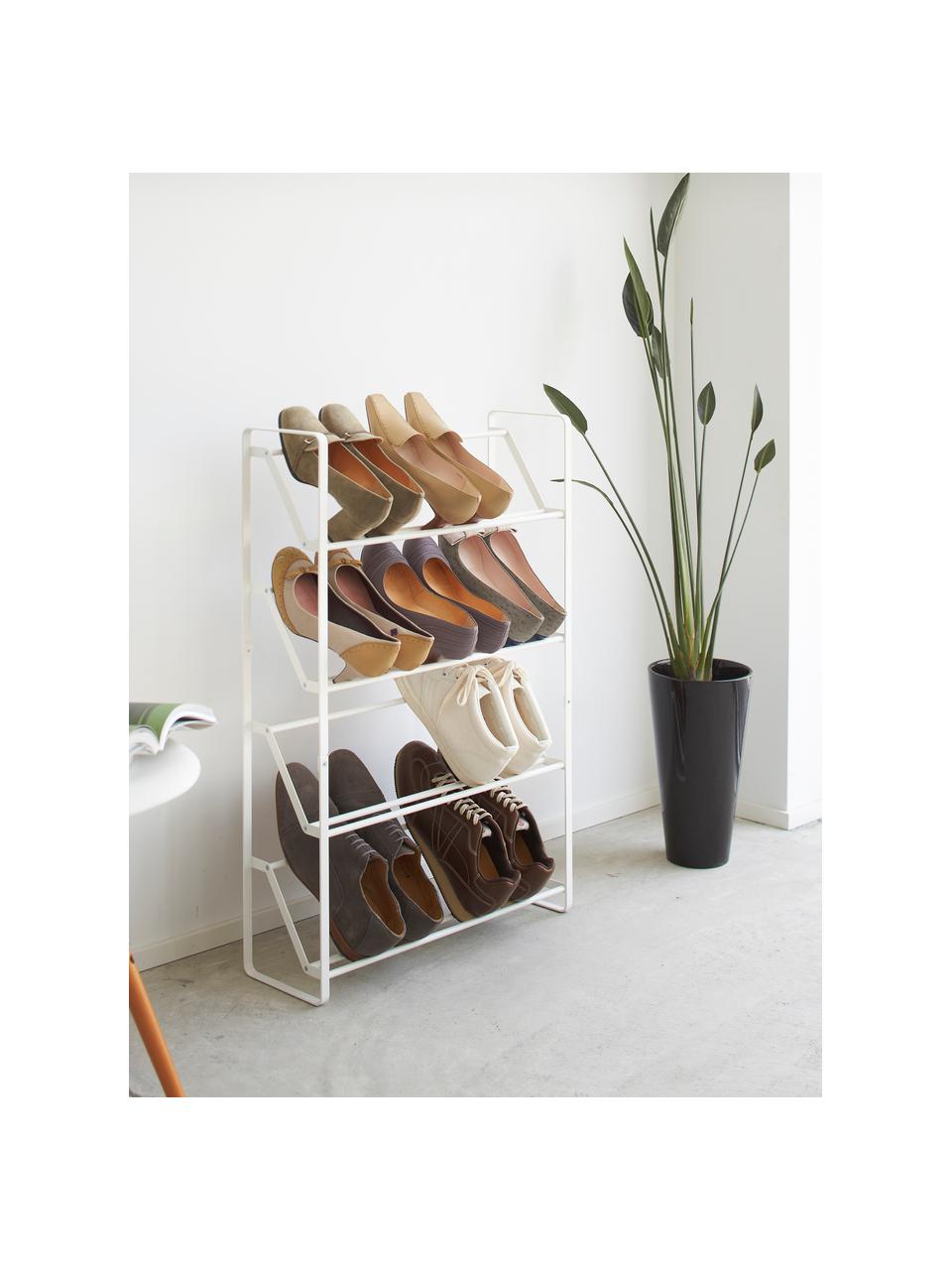 Étagère à chaussures en métal Frame, Acier, revêtement par poudre, Blanc, larg. 53 x prof. 80 cm