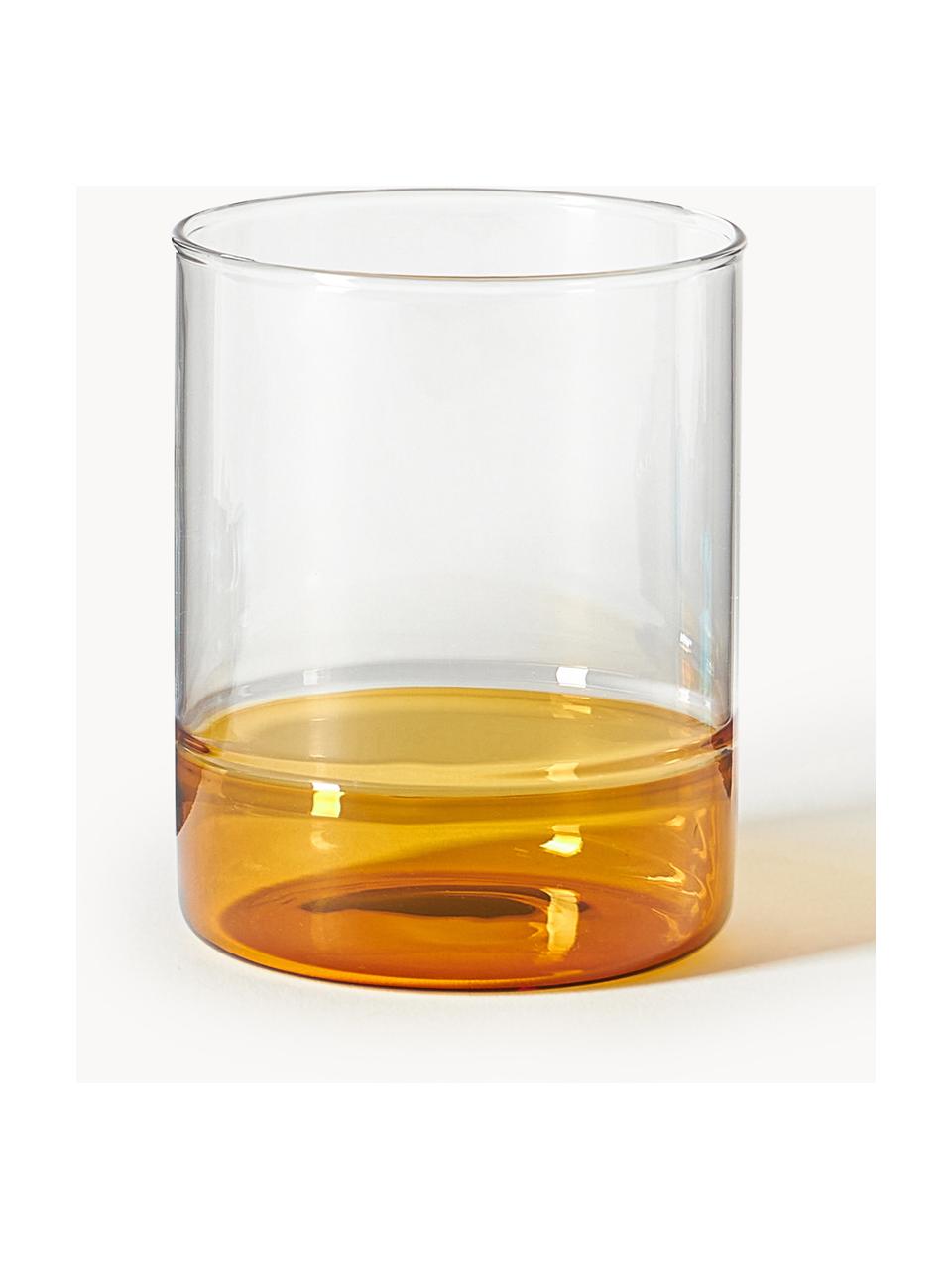Szklanka ze szkła dmuchanego Kiosk, 6 szt., Szkło, Pomarańczowy, Ø 8 x W 10 cm, 380 ml