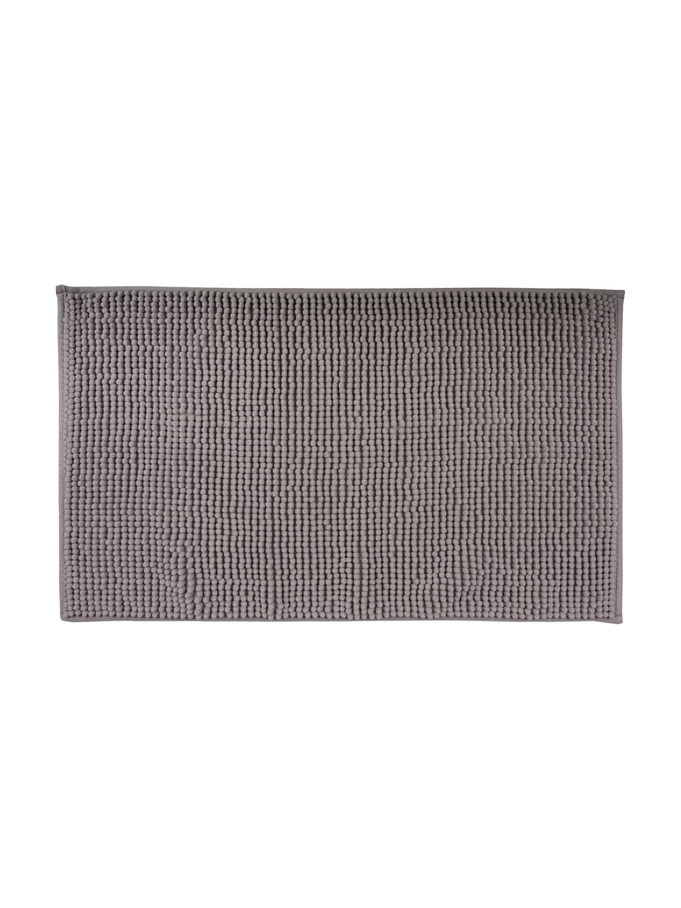 Koupelnový kobereček s malými textilními kuličkami Johanna, 100 % polyester, Šedá, Š 45 cm, D 75 cm