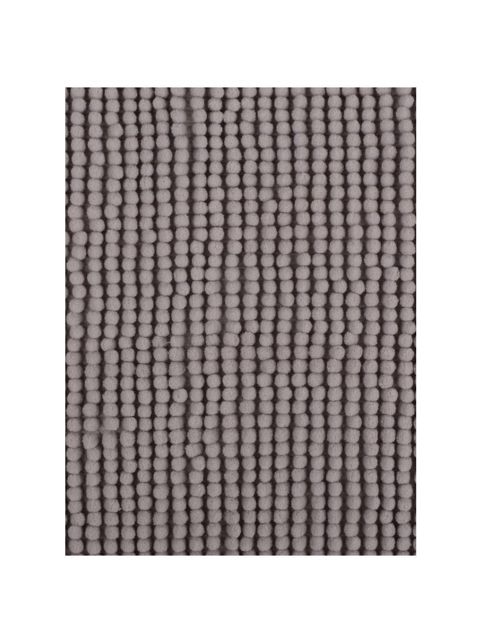 Badvorleger Johanna mit kleinen Stoffkugeln, 100% Polyester, Grau, B 45 x L 75 cm