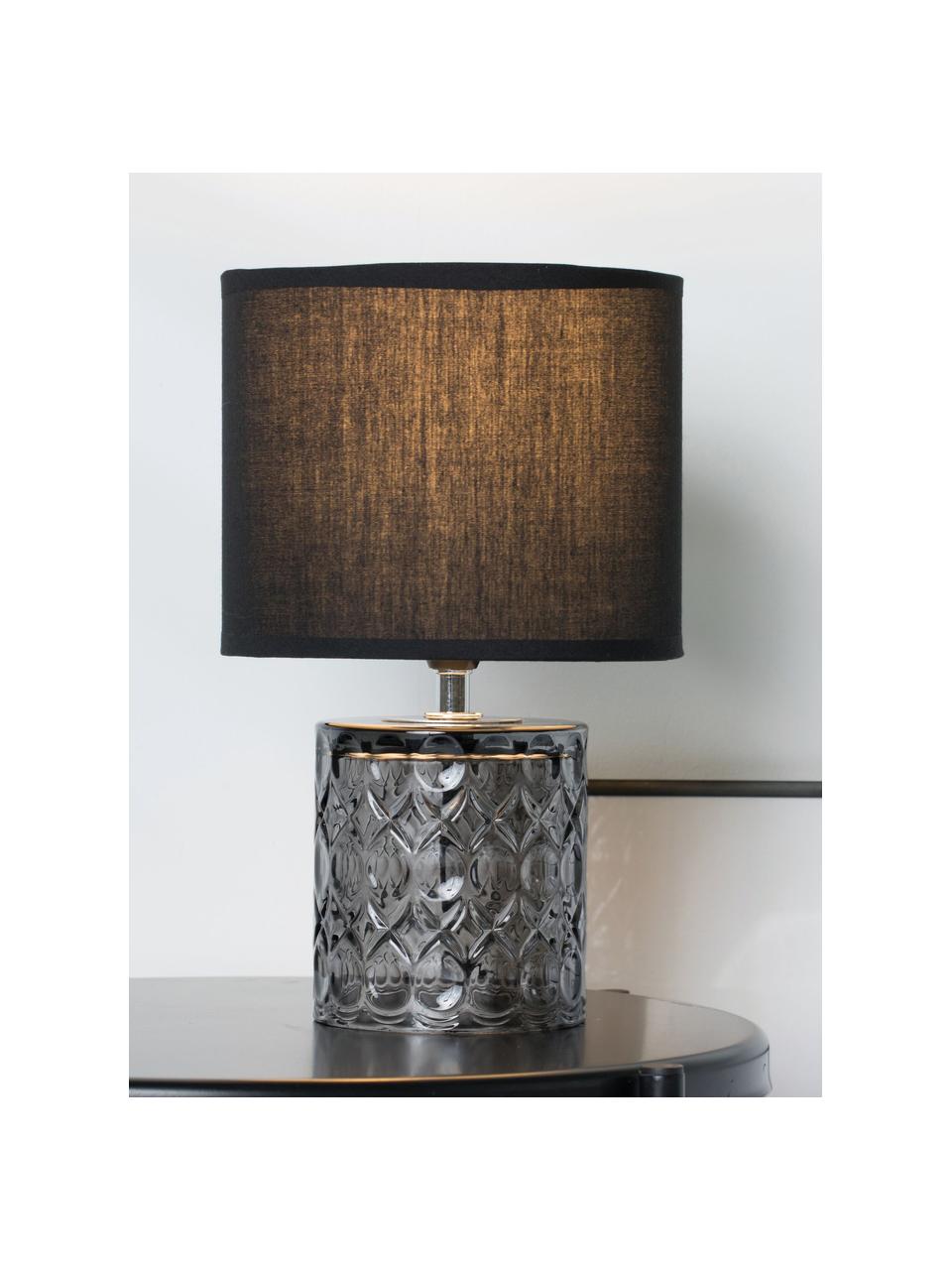 Malá stolní lampa Crystal Glow, Šedá, černá, Ø 15 cm, V 29 cm