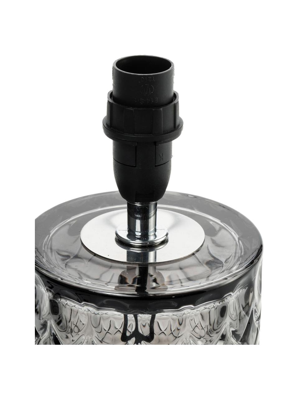 Lampa stołowa ze szklaną podstawą Crystal Glow, Szary, czarny, Ø 15 x W 29 cm