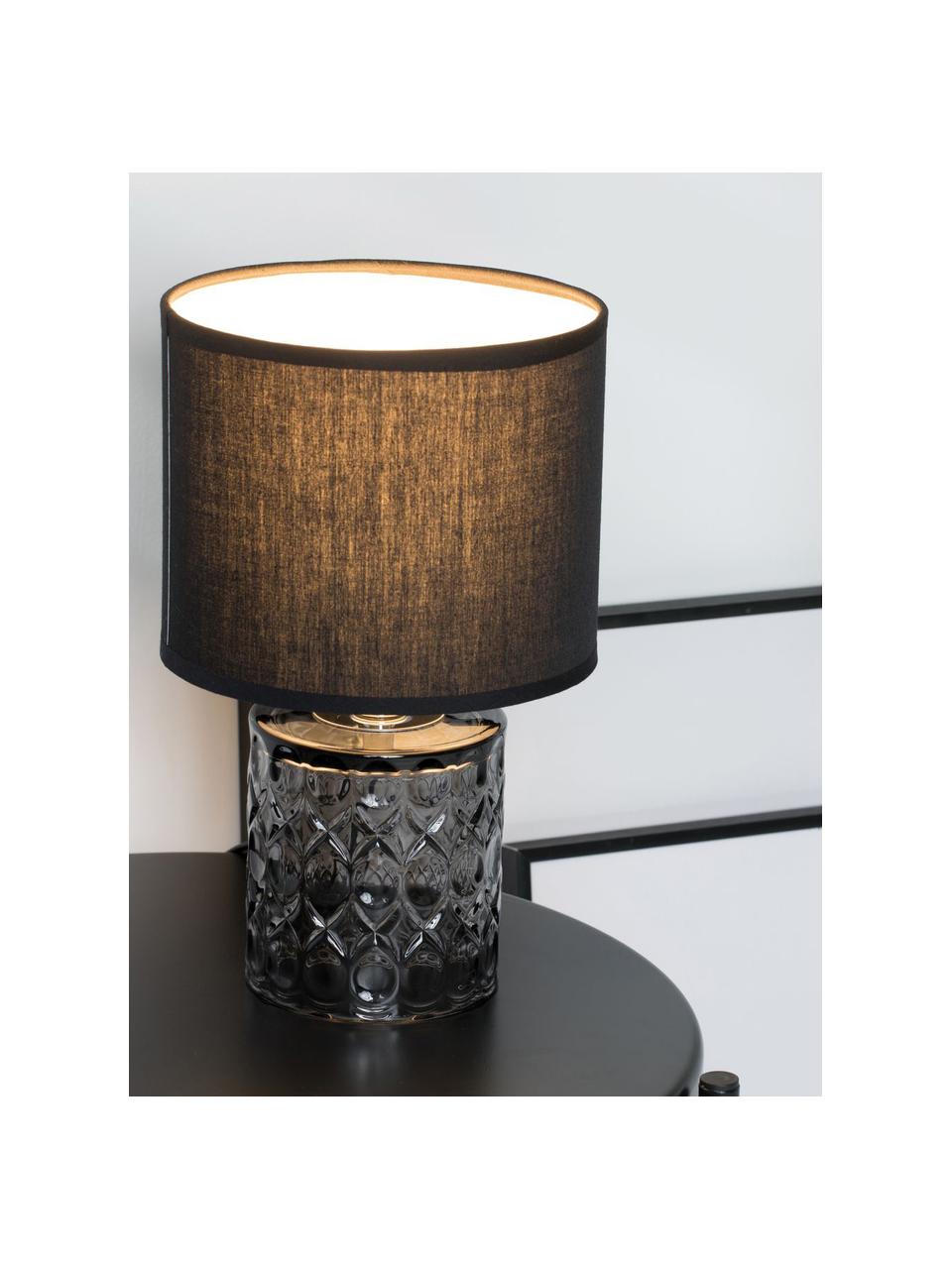 Malá stolní lampa Crystal Glow, Šedá, černá, Ø 15 cm, V 29 cm