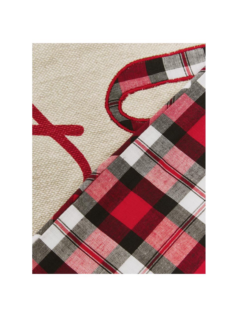 Dwustronna poszewka na poduszkę Chilly, 100% bawełna, Beżowy, czerwony, zielony, S 45 x D 45 cm
