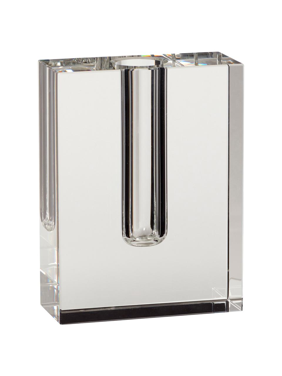 Kleine Design-Vase Block, Kristallglas, Transparent, B 12 x H 16 cm