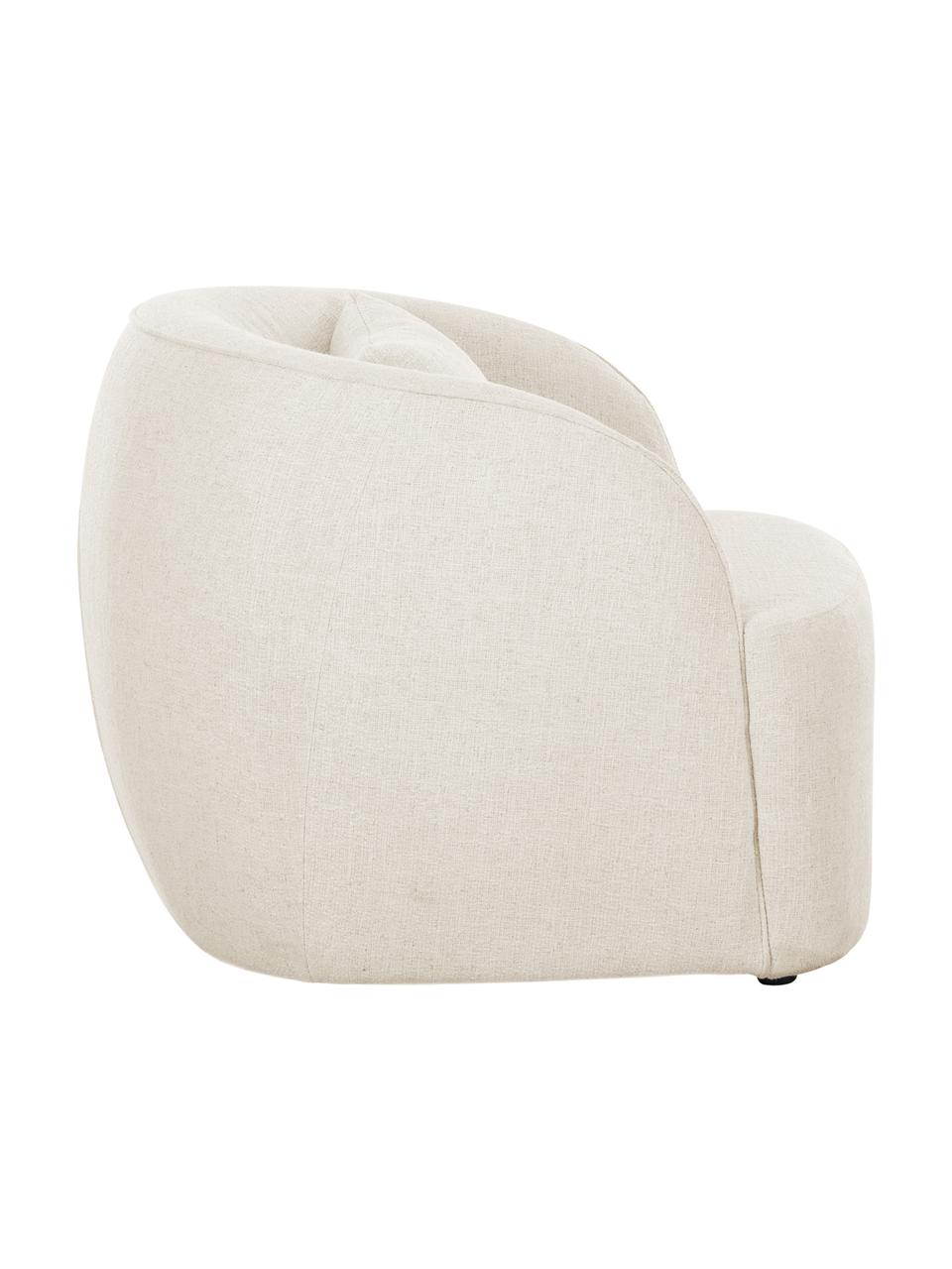 Poltrona in tessuto bouclé Elodie, Rivestimento: bouclé (70% poliestere, 2, Struttura: legno di betulla massicci, Gambe: plastica, Bouclé beige chiaro, Larg. 86 x Alt. 78 cm