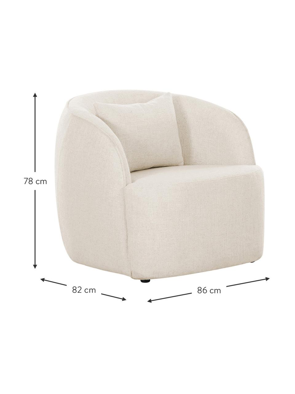 Křeslo bouclé Elodie, Krémově bílá, Š 86 cm, H 62 cm