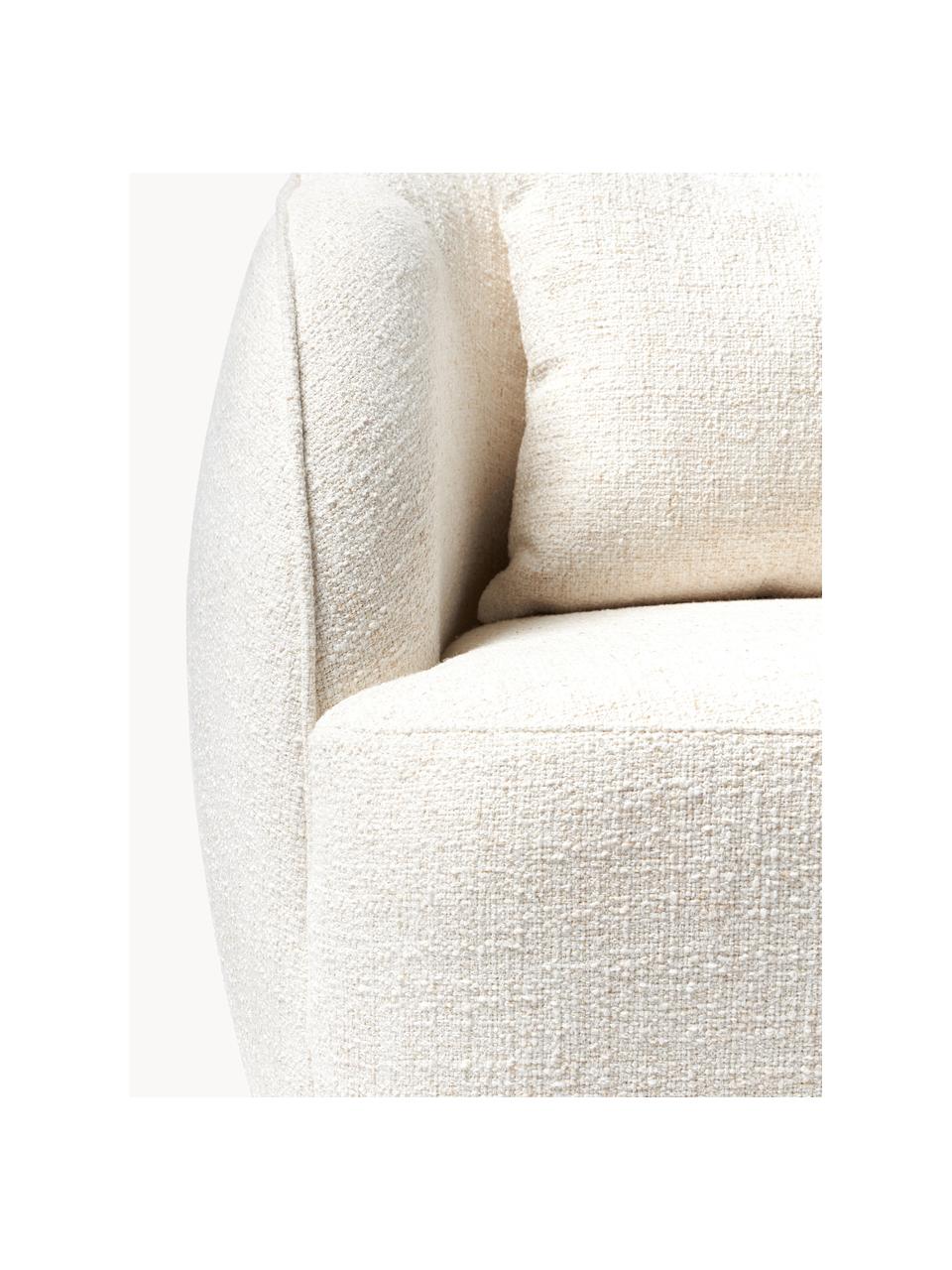 Fauteuil cocktail en tissu bouclé Elodie, Tissu bouclé beige clair, larg. 86 x prof. 62 cm