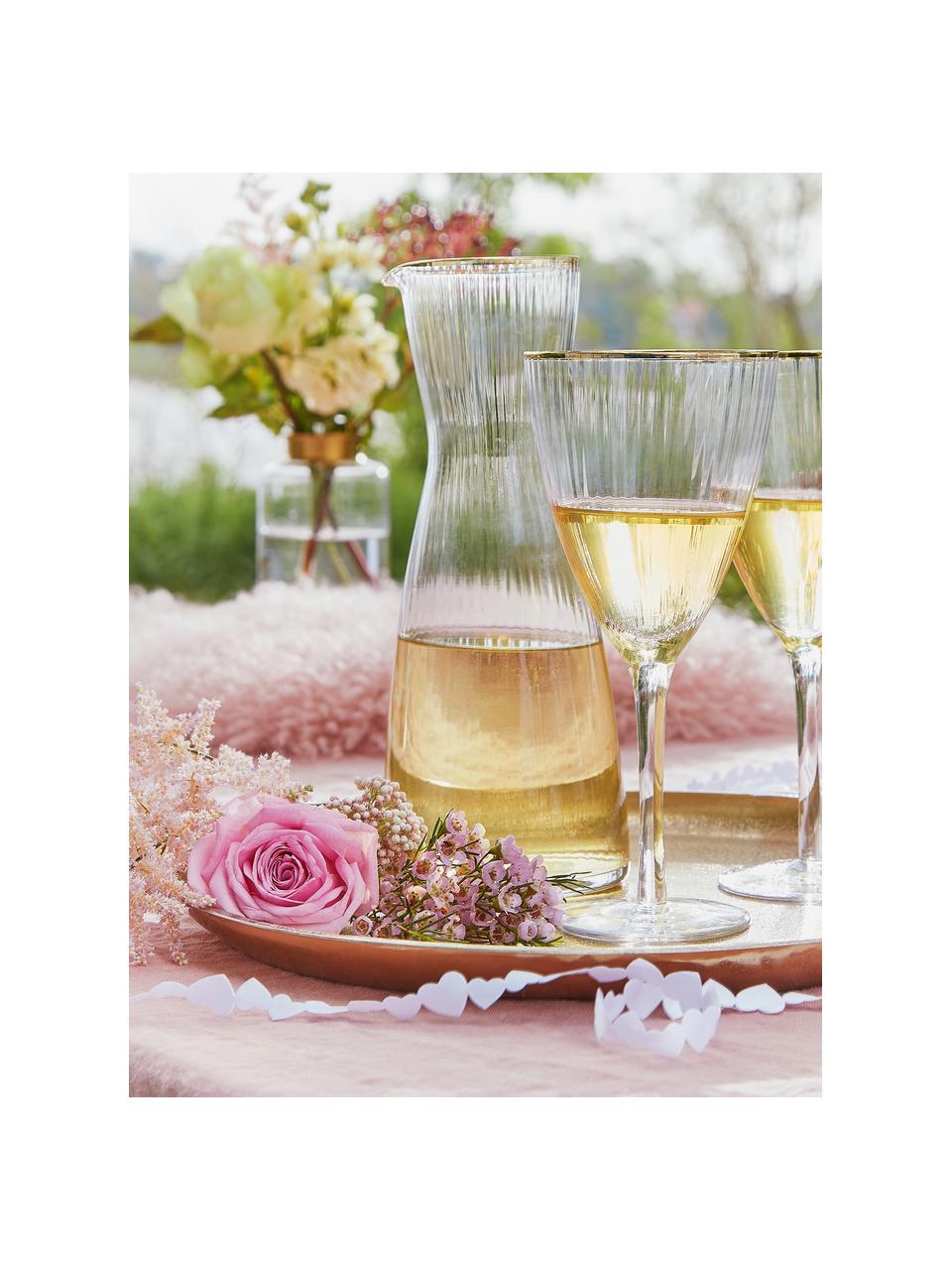 Jarra Golden Twenties, 1 L, Vidrio, Transparente con borde dorado, Al 26 cm, 1 L