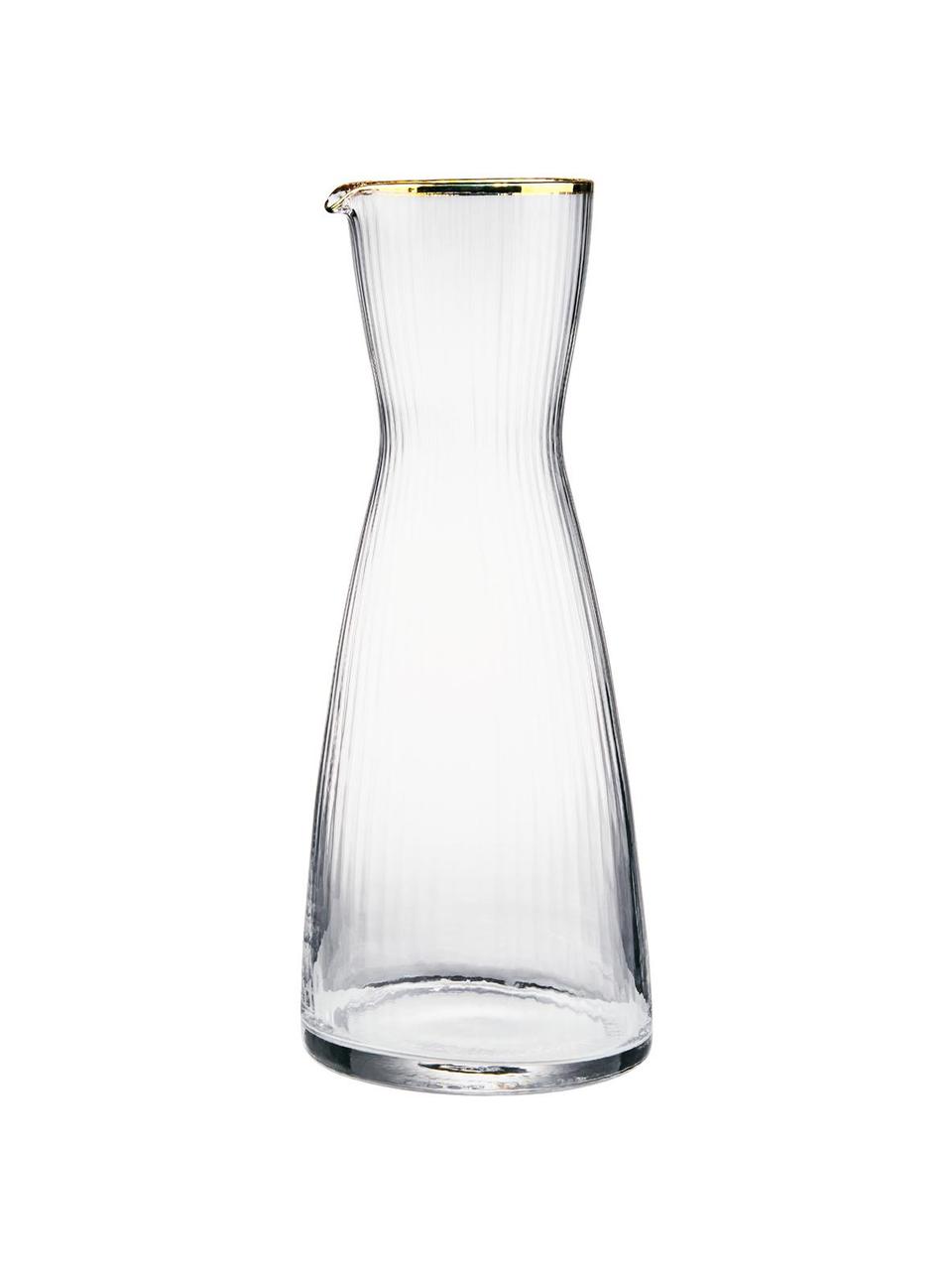 Karafka Golden Twenties, 1 l, Szkło, Transparentny ze złotą krawędzią, W 26 cm, 1 l