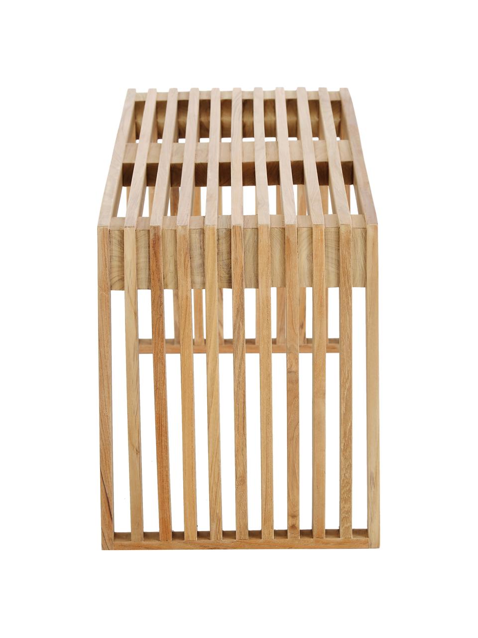 Panchina in legno di teak Rib, Legno di teak, Bambù, Larg. 104 x Alt. 43 cm
