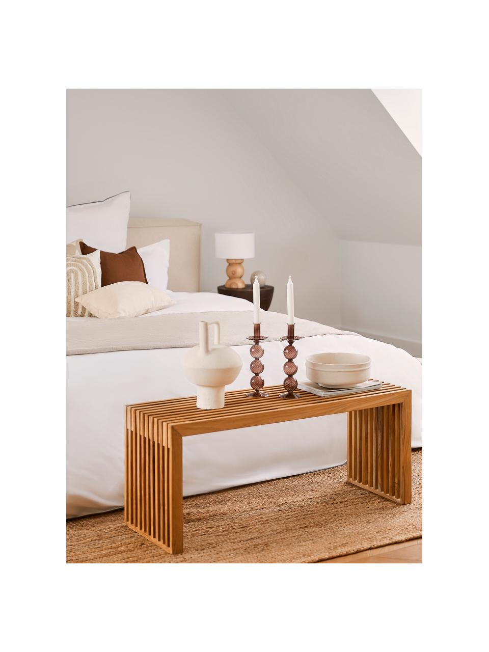 Banc en bois de bambou Rib, Bois de teck, Bambou, larg. 104 x haut. 43 cm