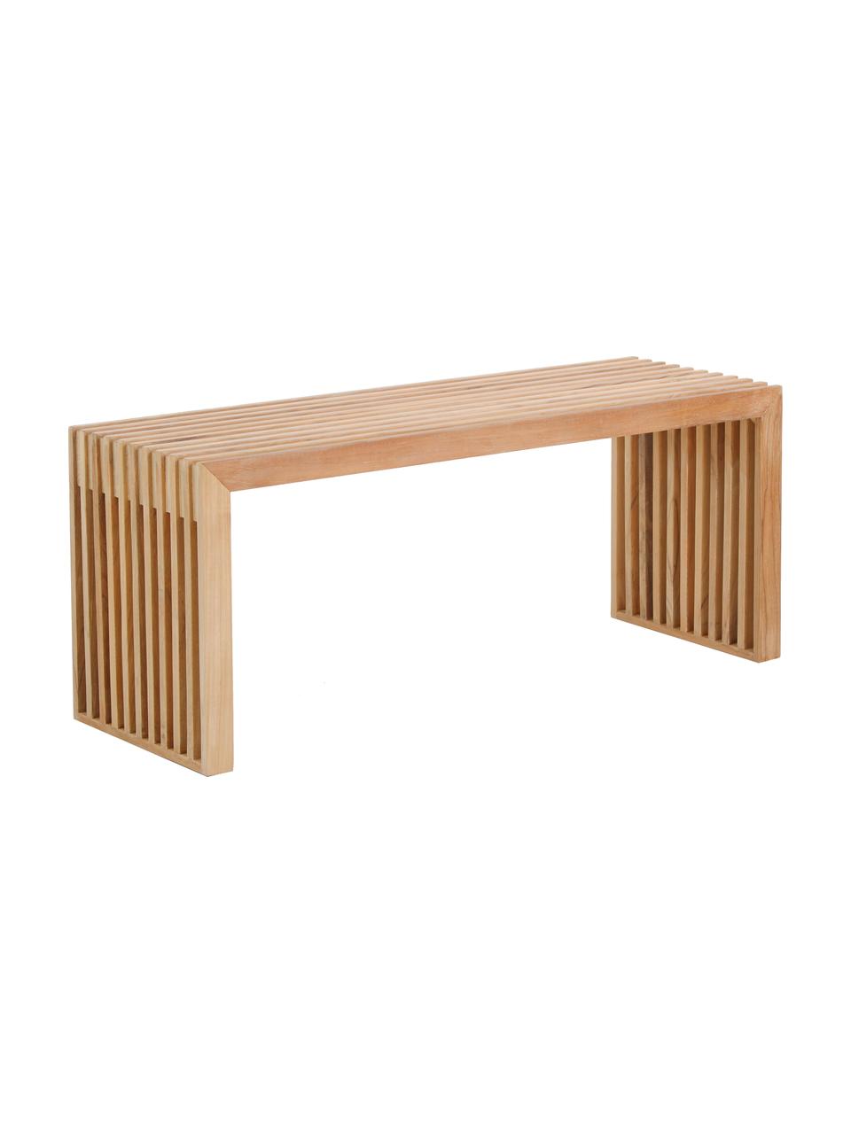Panchina in legno di teak Rib, Legno di teak, Bambù, Larg. 104 x Alt. 43 cm