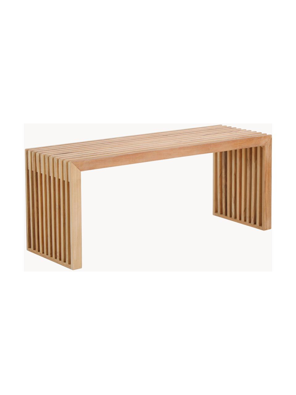 Banc en bois de teck Rib, Bois de teck, poli, Bois de teck, larg. 104 x haut. 43 cm