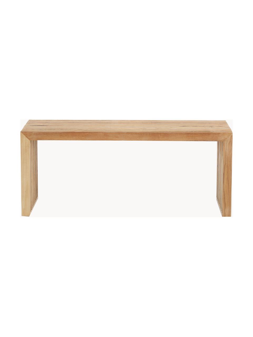 Panca in legno di bambù Rib, Legno di teak levigato, Legno di teak, Larg. 104 x Alt. 43 cm