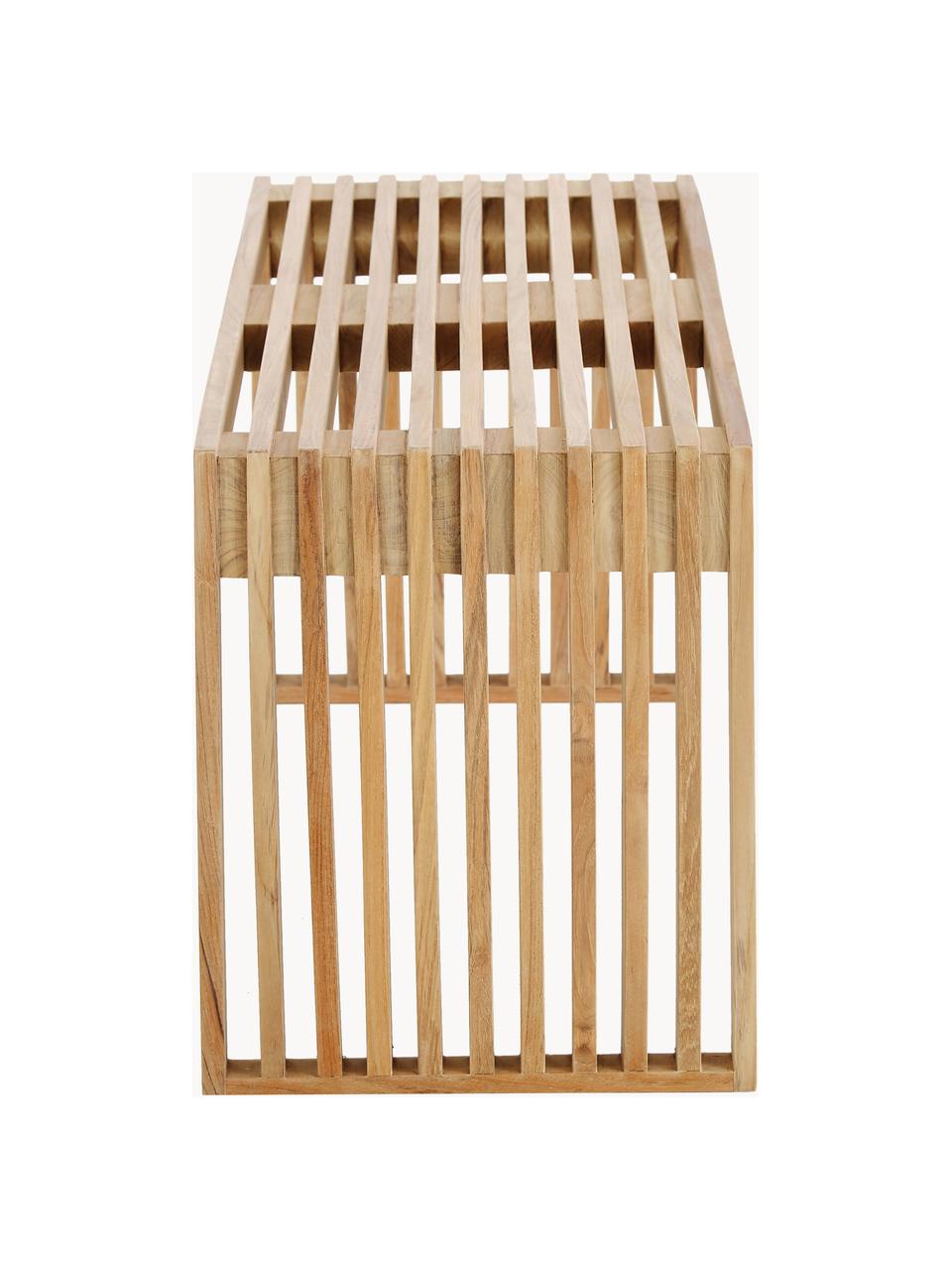 Banc en bois de teck Rib, Bois de teck, poli, Bois de teck, larg. 104 x haut. 43 cm