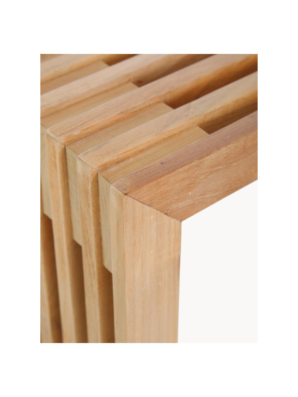 Ławka z drewna tekowego Rib, Drewno tekowe piaskowane, Drewno tekowe, S 104 x W 43 cm