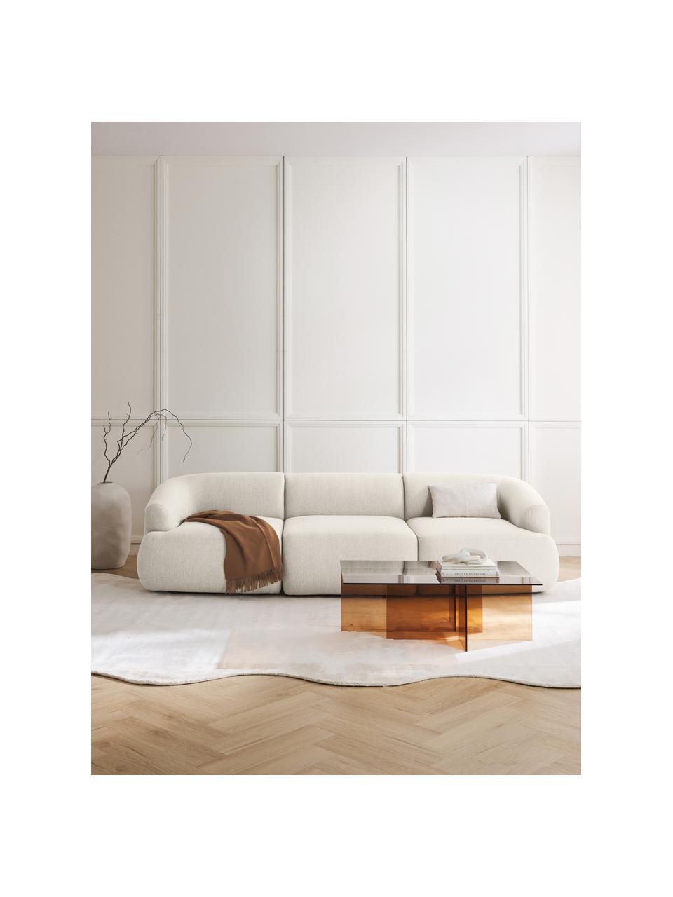 Modulares Sofa Sofia (3-Sitzer), Bezug: 100 % Polypropylen Der ho, Gestell: Fichtenholz, Spanplatte, , Füße: Kunststoff, Webstoff Cremeweiß, B 273 x T 103 cm
