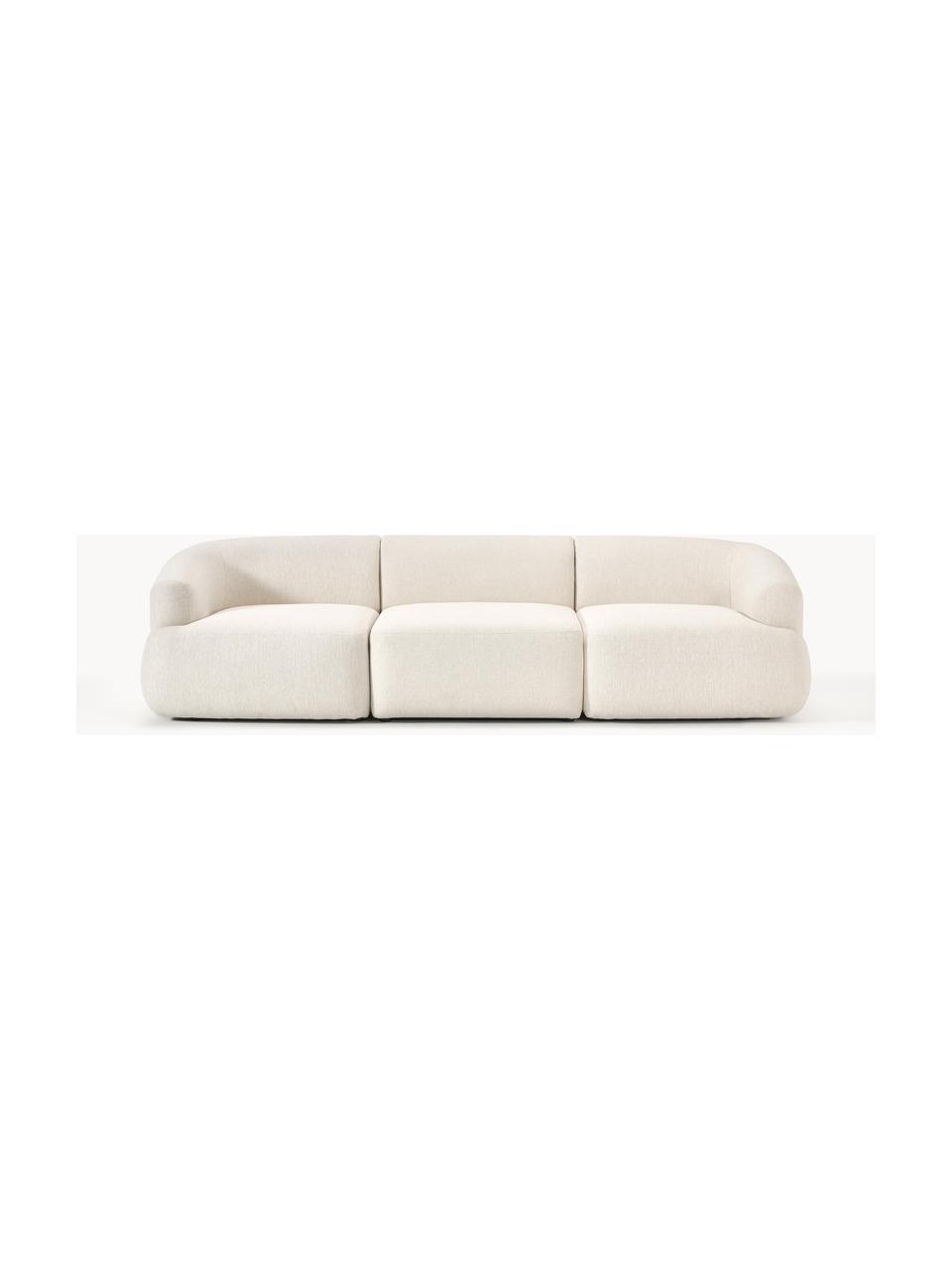 Modulares Sofa Sofia (3-Sitzer), Bezug: 100 % Polypropylen Der ho, Gestell: Fichtenholz, Spanplatte, , Füße: Kunststoff Dieses Produkt, Webstoff Cremeweiß, B 277 x T 103 cm