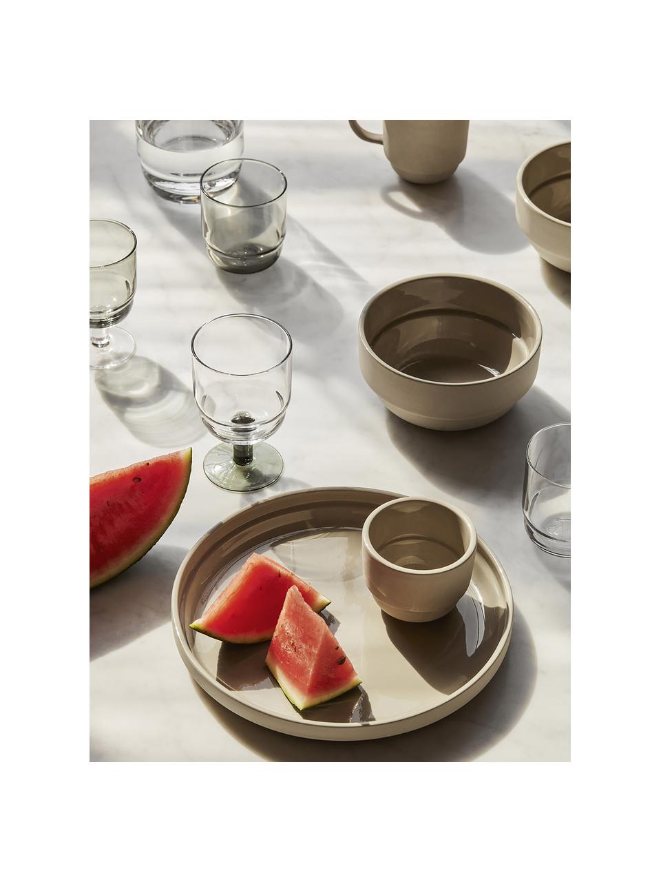 Dinerborden Nordic Bistro van keramiek, 4 stuks, Keramiek, Beige, Ø 26 x H 3 cm