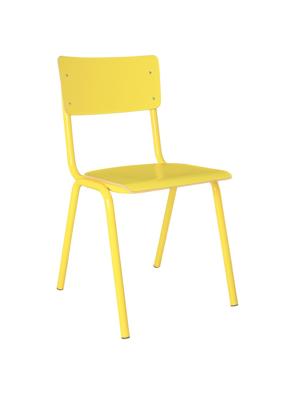 Krzesło Back to School, Nogi: metal malowany proszkowo, Żółty, S 43 x G 49 cm