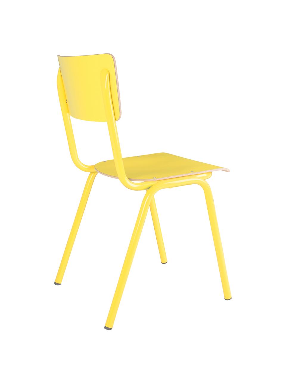Krzesło Back to School, Nogi: metal malowany proszkowo, Żółty, S 43 x G 49 cm