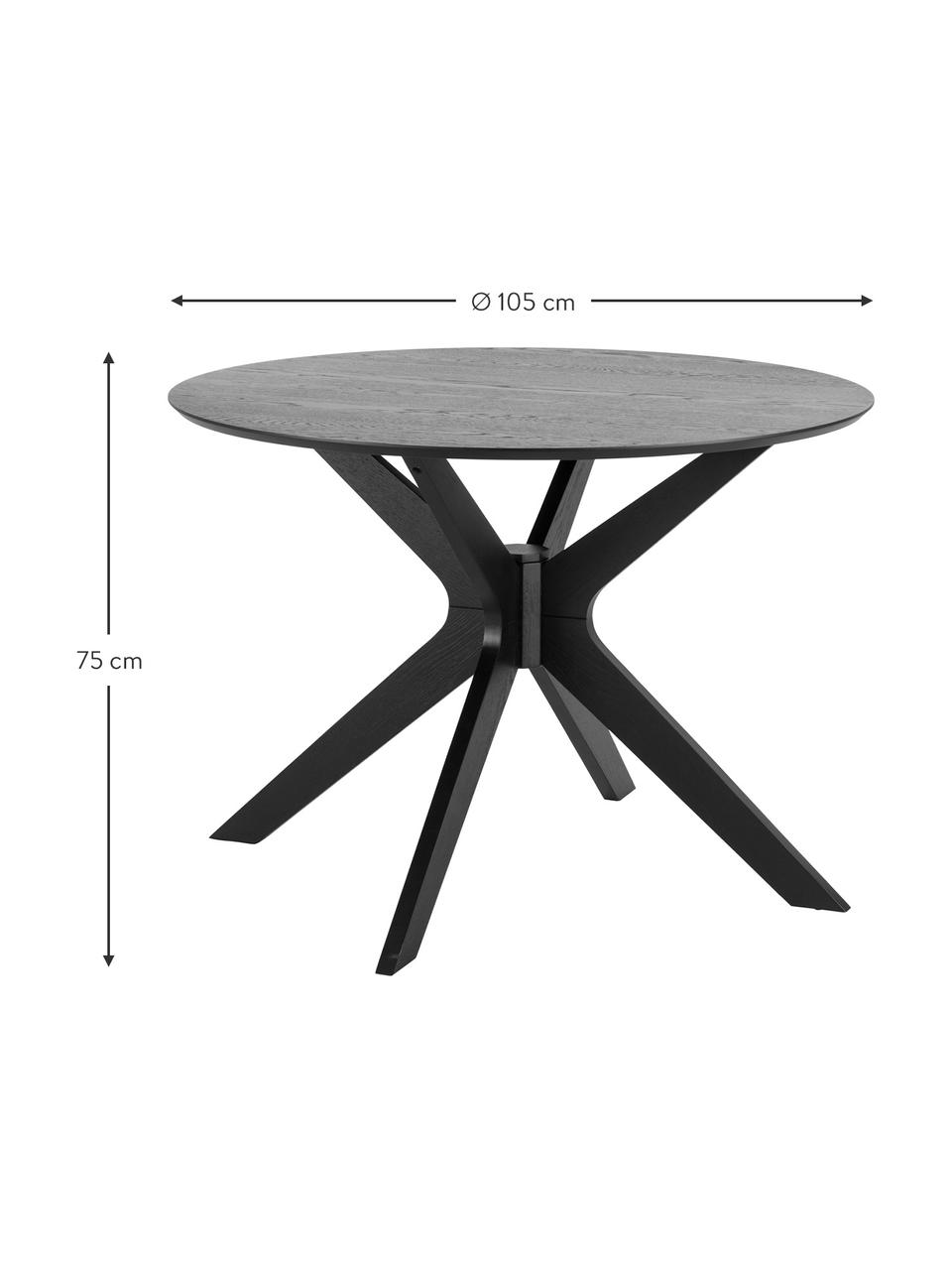 Kulatý jídelní stůl Duncan, Ø 105 cm, Černá, Ø 105 cm, V 75 cm