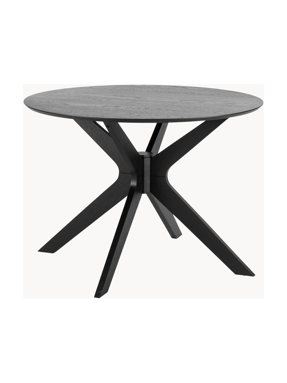 Mesa de comedor redonda Duncan, Ø 105 cm, Tablero: fibras de densidad media , Negro, Ø 105 cm