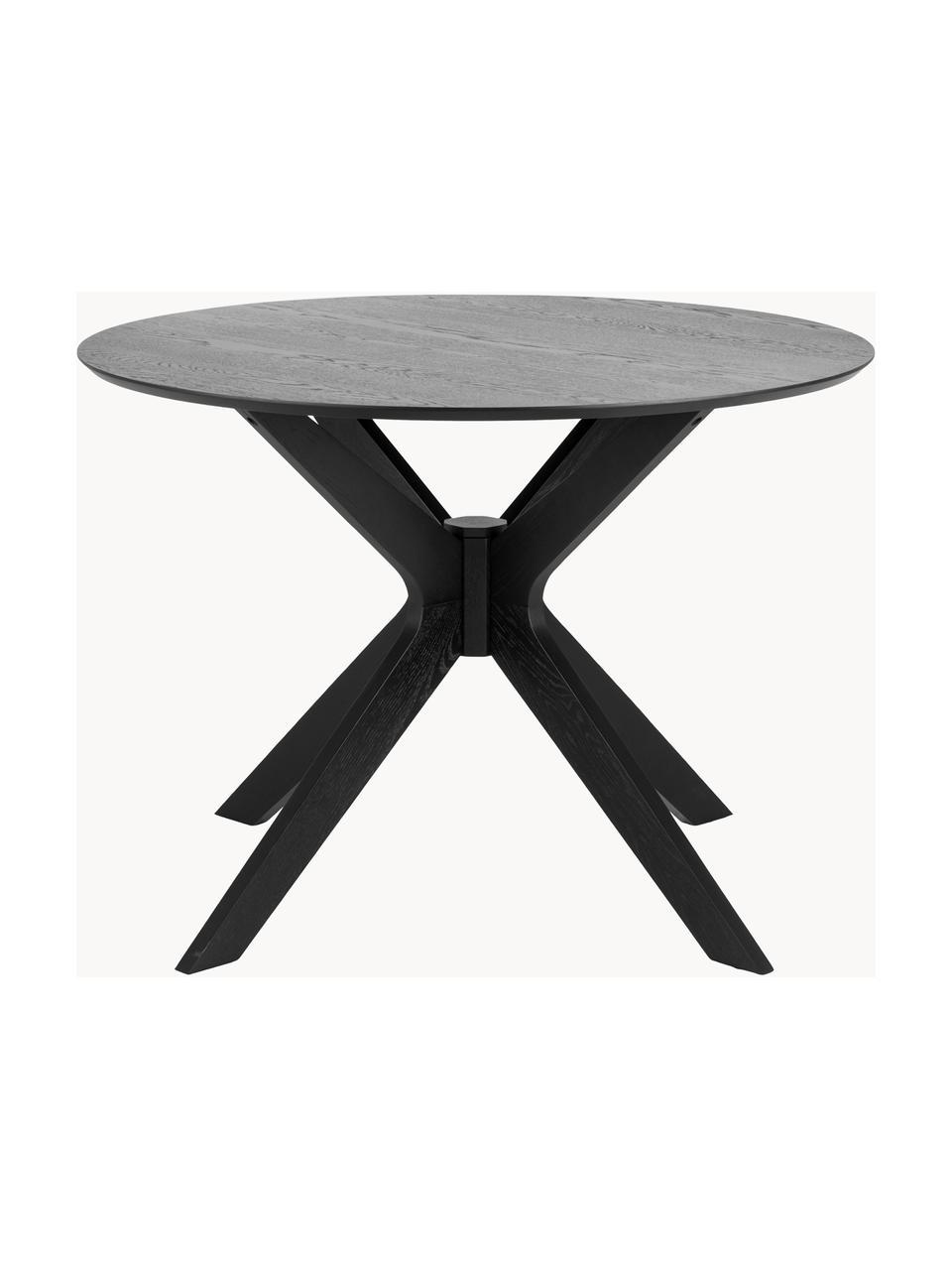 Mesa de comedor redonda Duncan, Ø 105 cm, Tablero: fibras de densidad media , Negro, Ø 105 cm