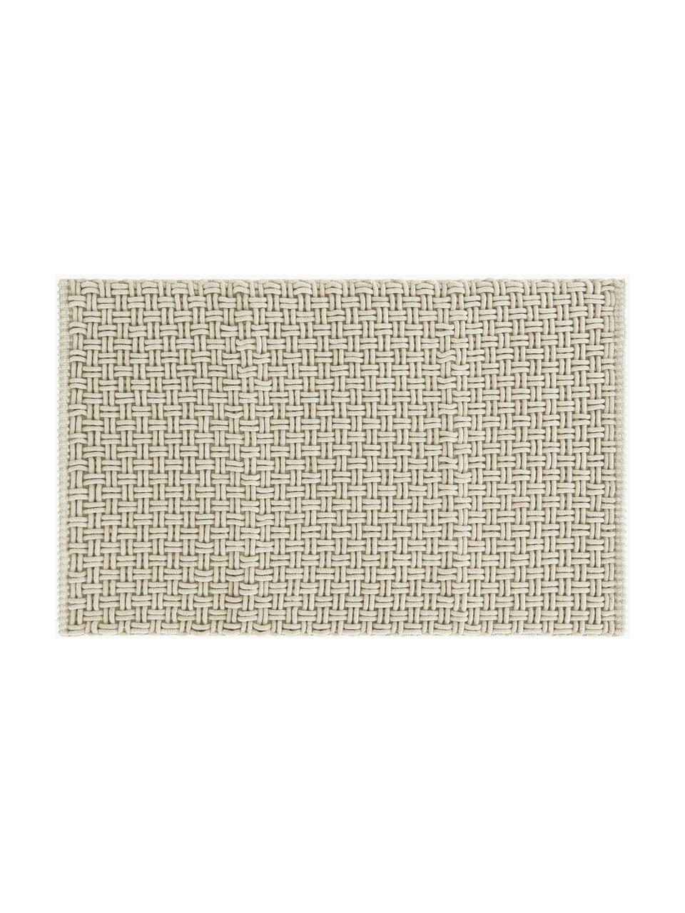 Alfombrilla de baño texturizada Panama, 60% poliéster, 40% algodón, Beige, An 50 x L 80 cm