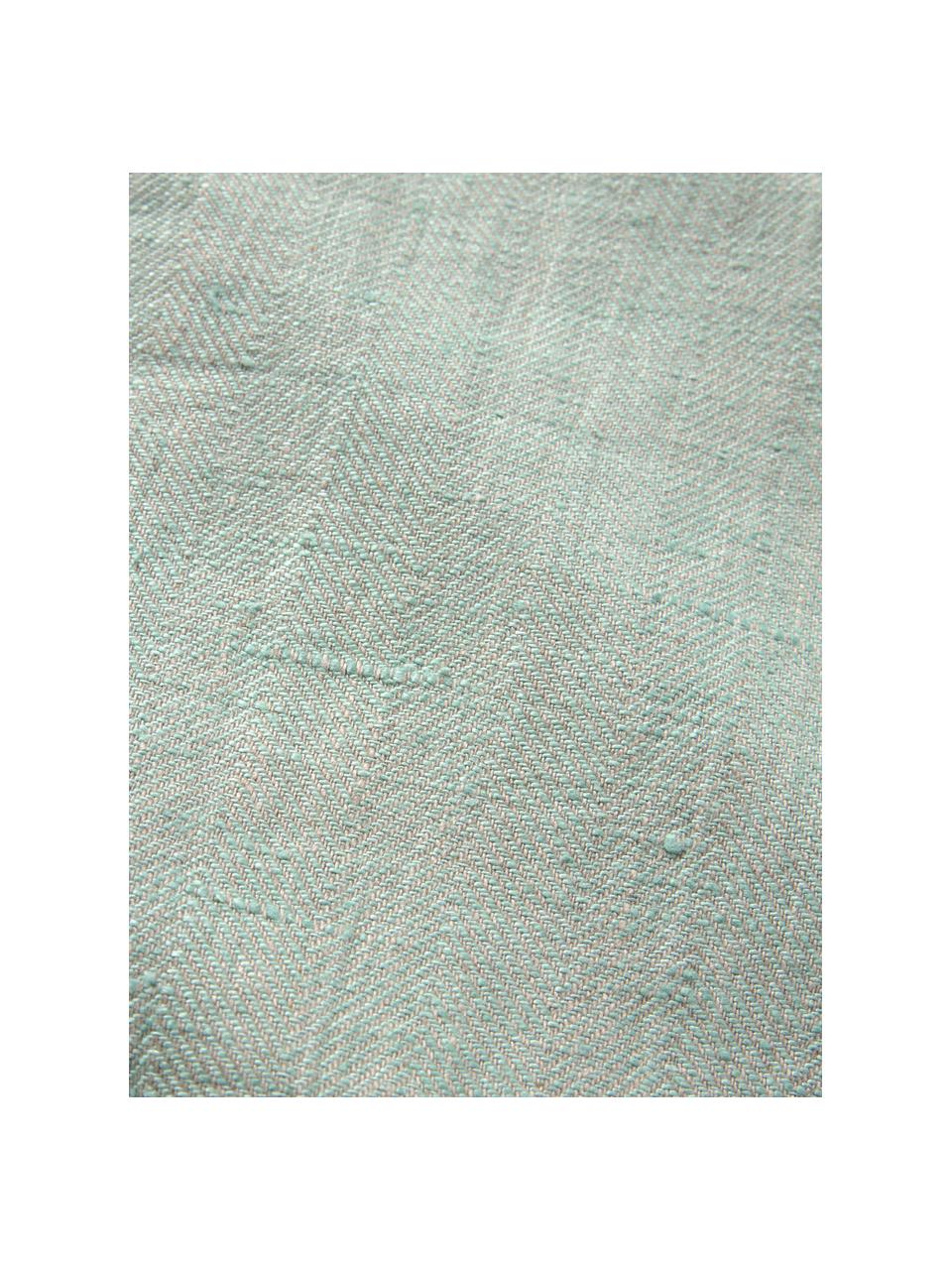 Bieżnik z lnu Audra, 100% len, Zielony, beżowy, S 46 x D 147 cm