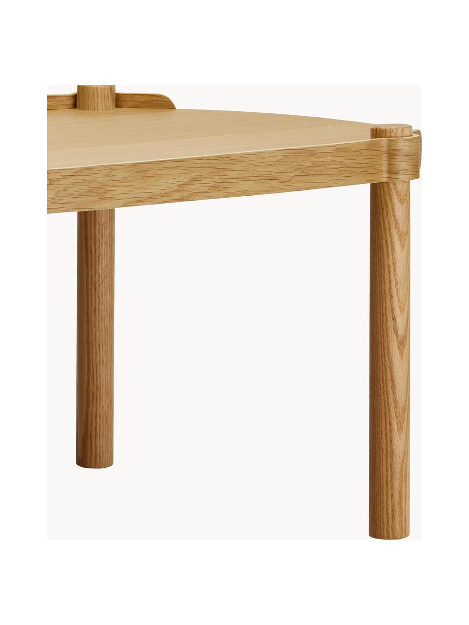 Mesa de centro ovalada de madera de roble Woody, Madera de roble con certificado FSC, Madera de roble, An 105 x F 50 cm