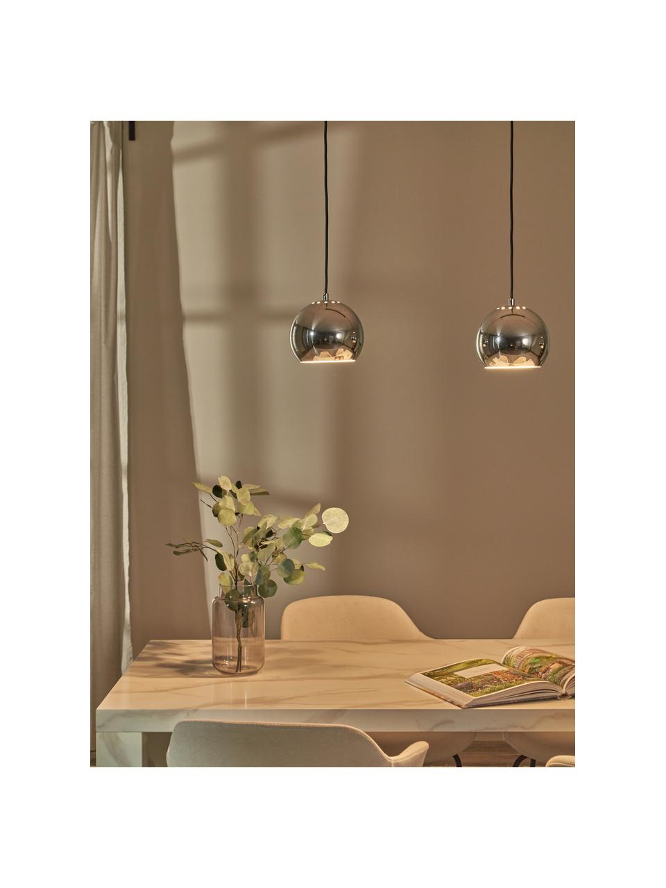 Grande suspension 3 lampes Ball, Argenté, larg. 100 x haut. 18 cm