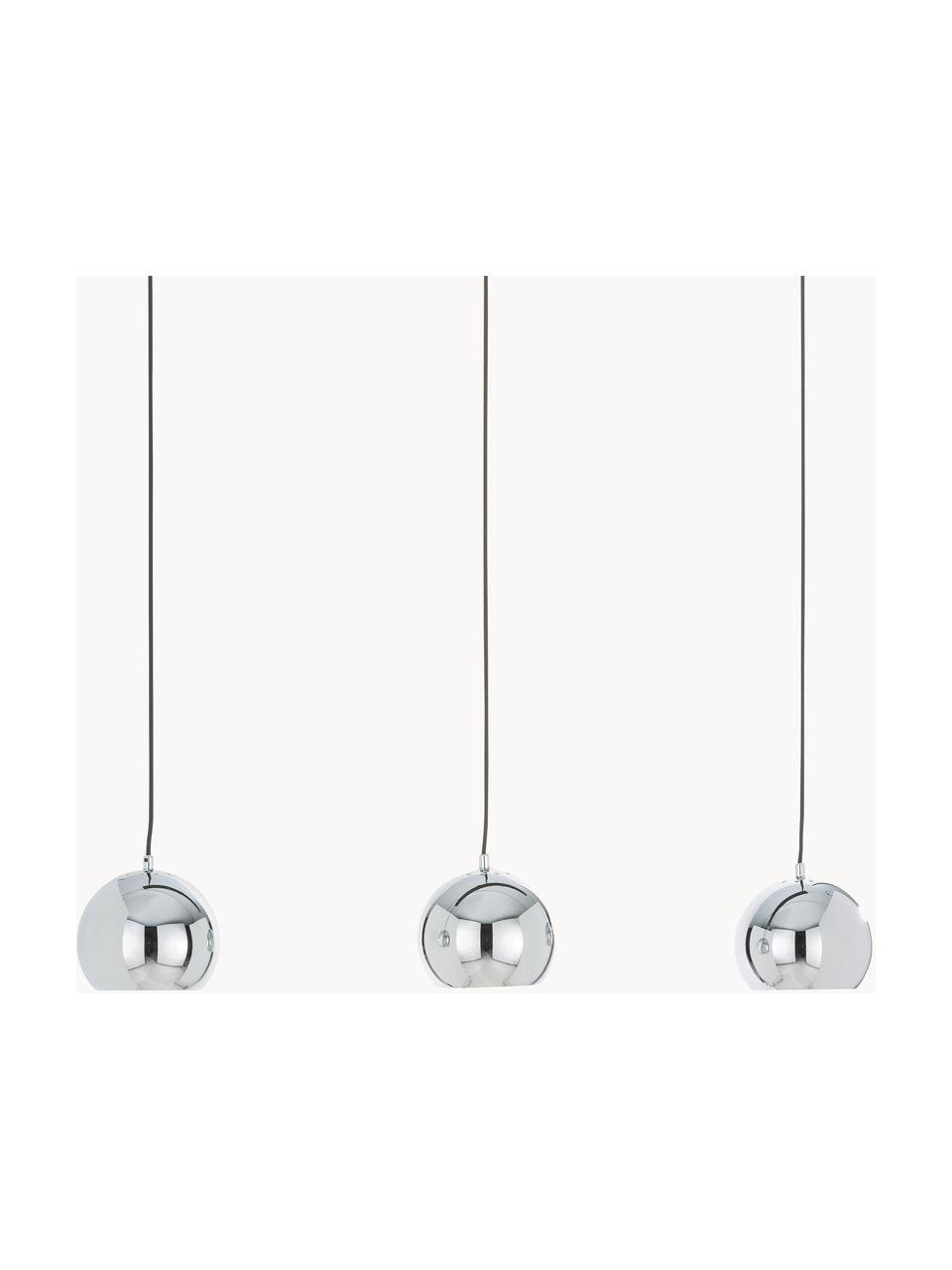 Grande suspension 3 lampes Ball, Argenté, larg. 100 x haut. 18 cm