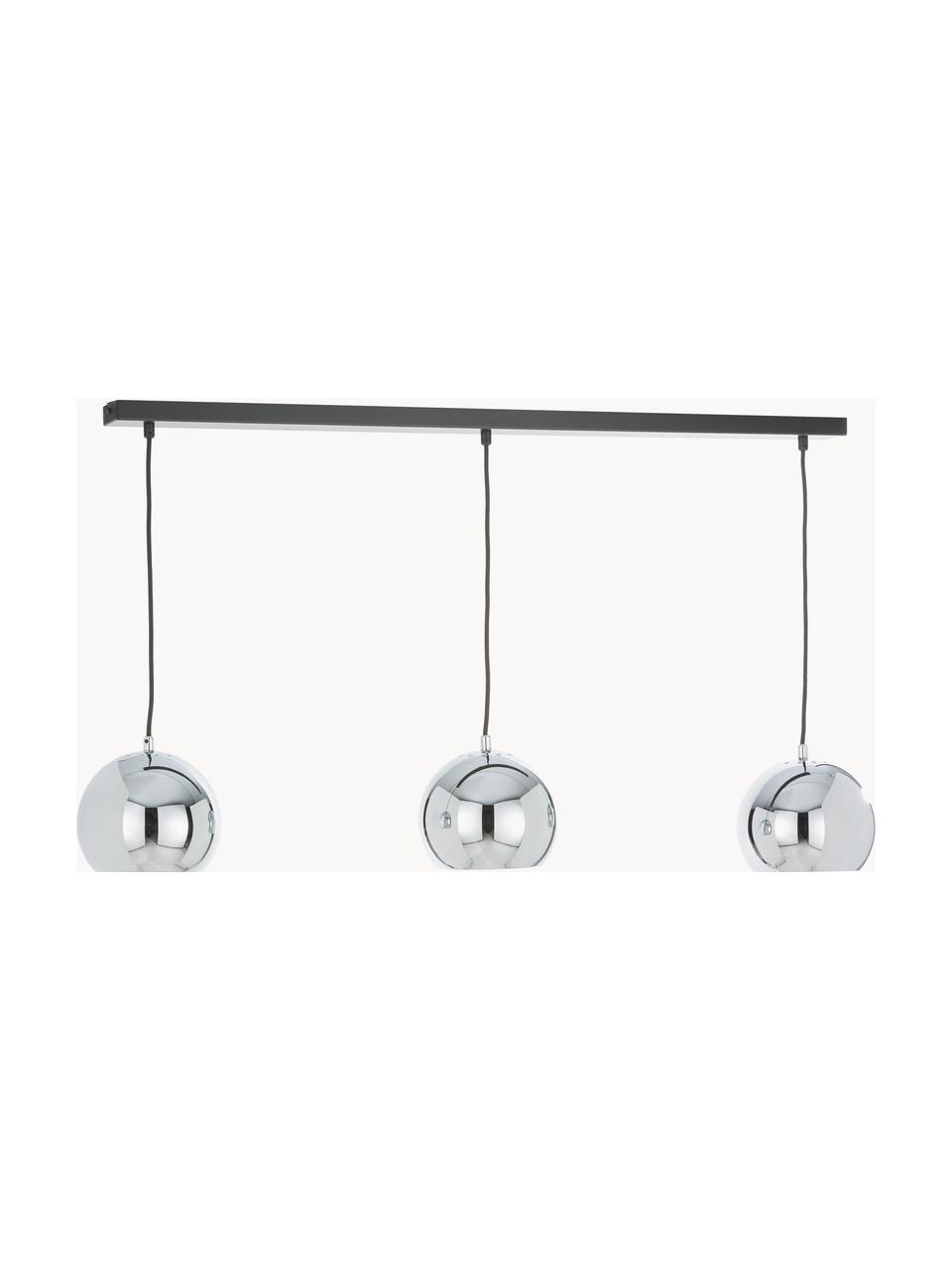 Grande suspension 3 lampes Ball, Argenté, larg. 100 x haut. 18 cm