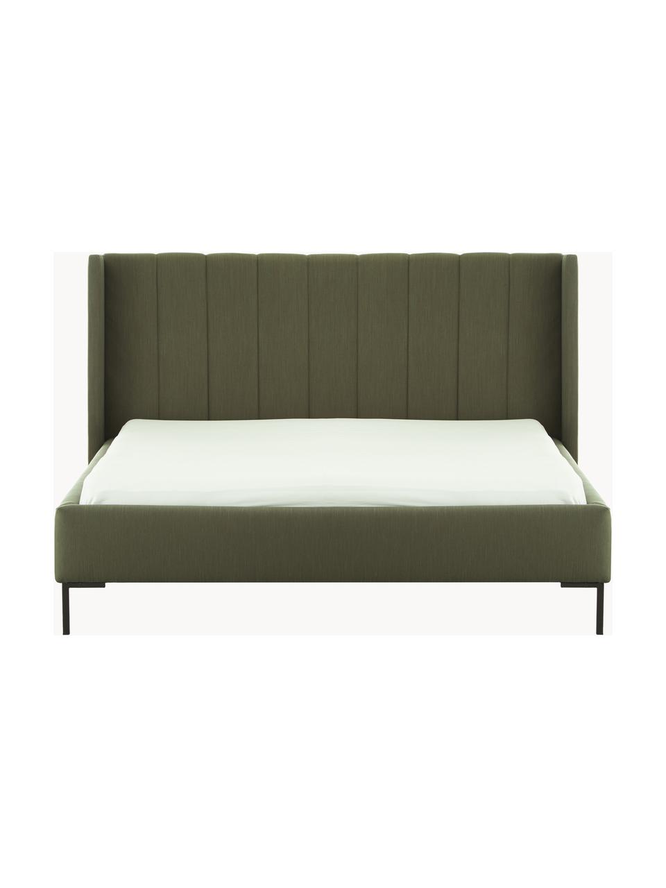 Čalouněná postel Dusk, Olivově zelená, Š 140 cm, D 200 cm