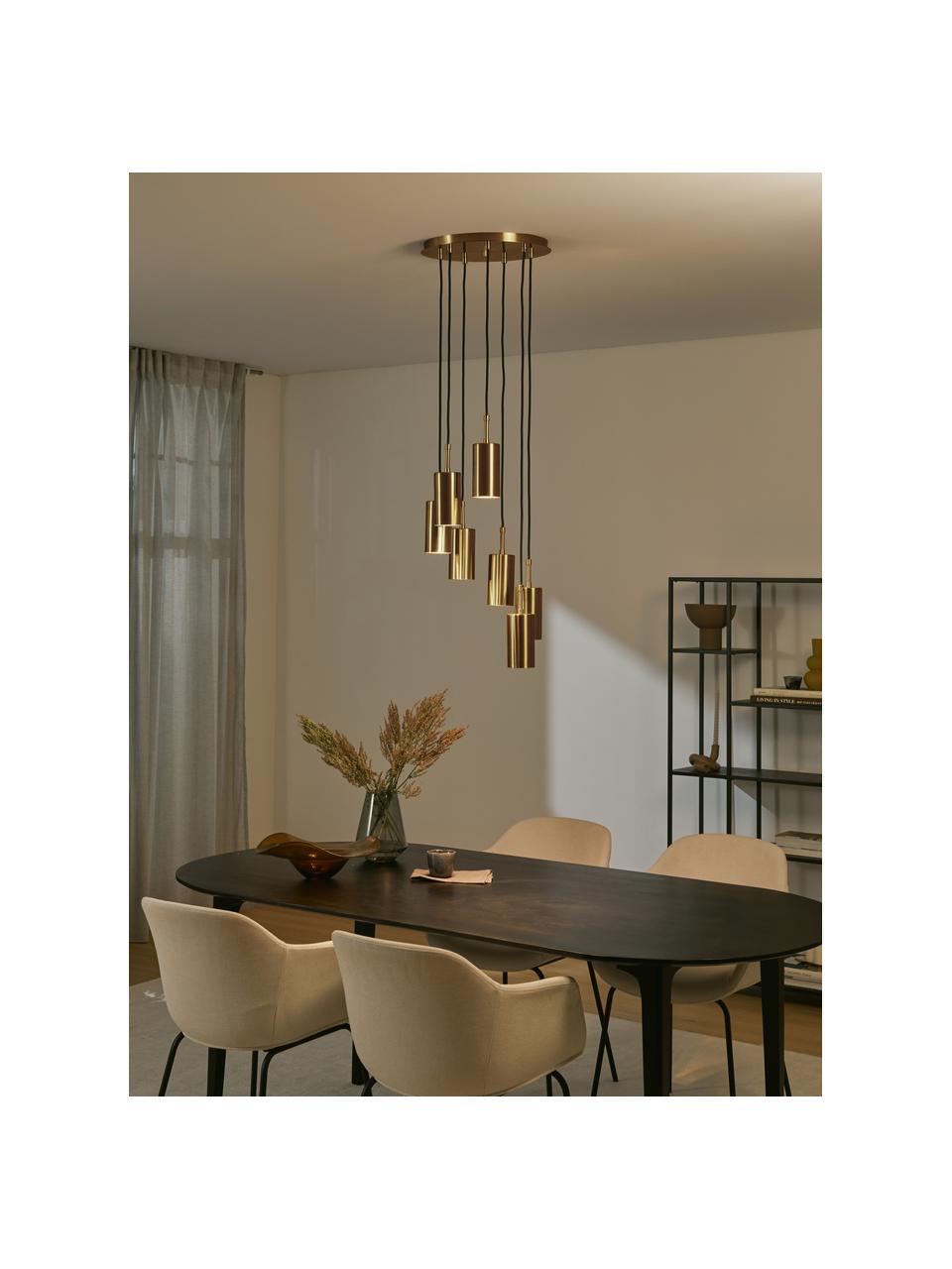 Cluster hanglamp Arvo, Lampenkap: gecoat metaal, Goudkleurig, Ø 38 x H 3 cm