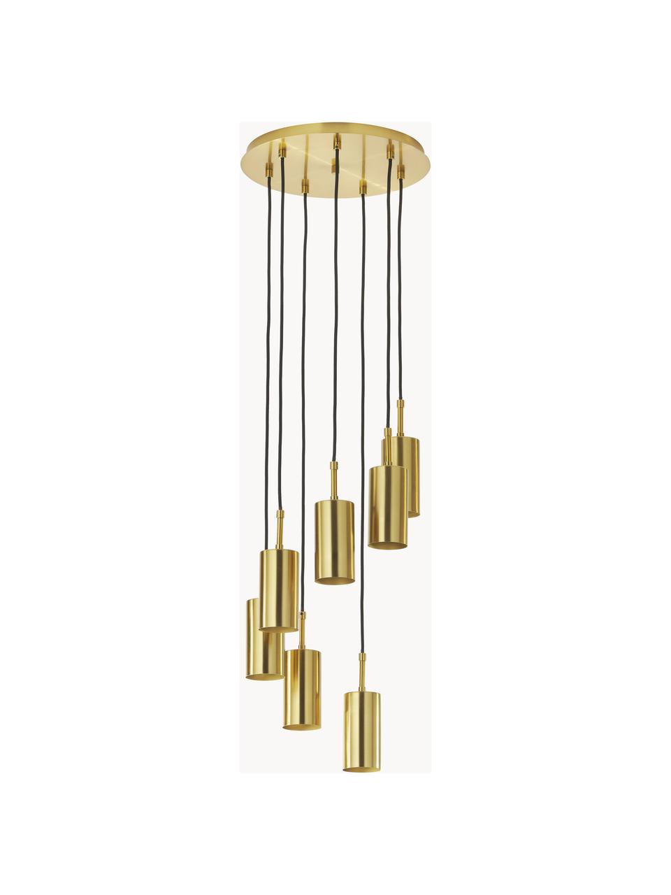 Cluster hanglamp Arvo, Lampenkap: gecoat metaal, Goudkleurig, Ø 38 x H 3 cm