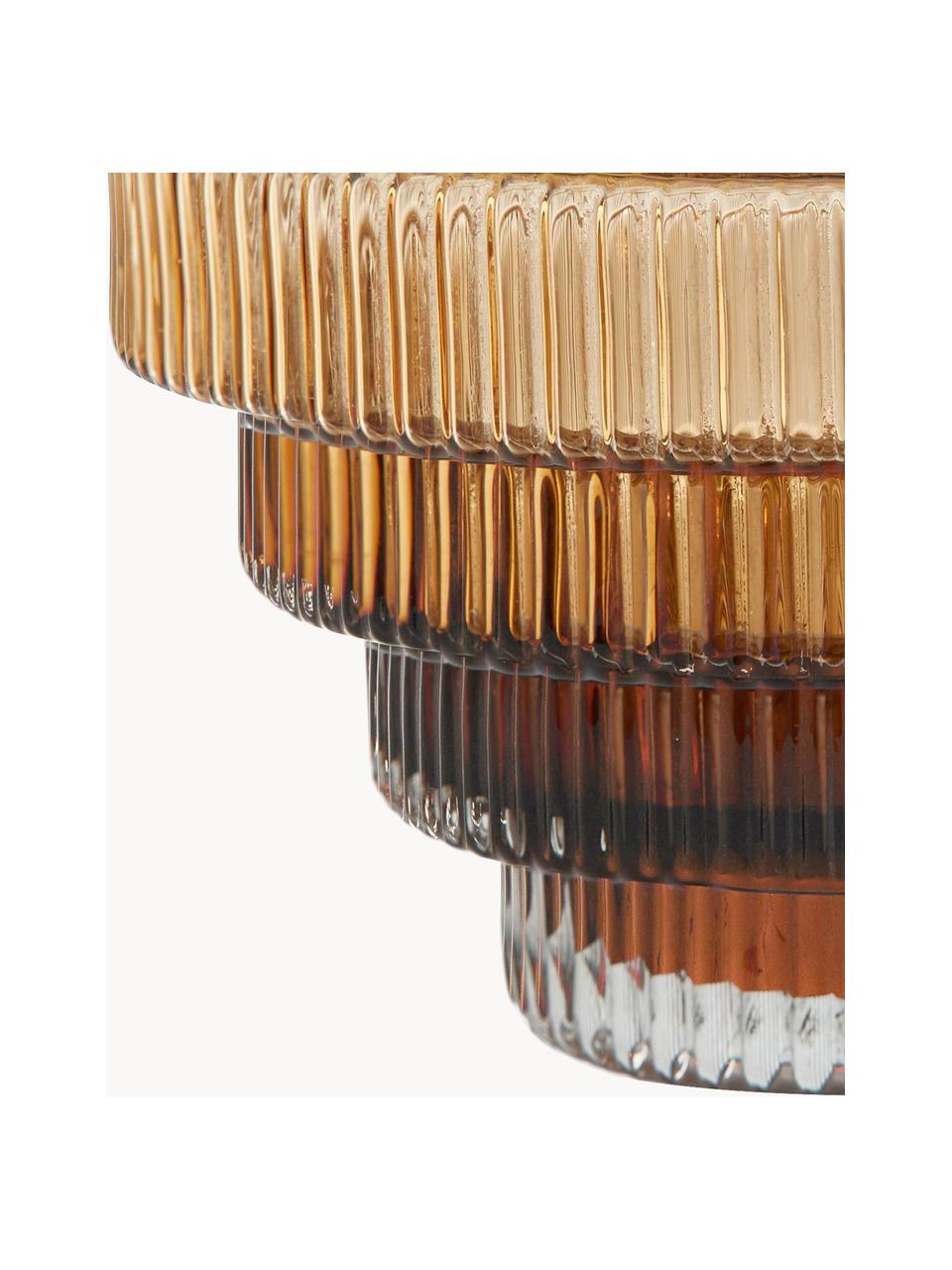 Design-Vase Rilla, H 24 cm, Glas, Braun, transparent, Ø 22 x H 24 cm