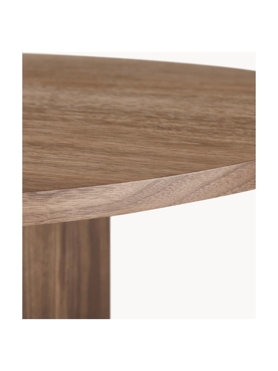 Mesa de comedor ovalada de madera Toni, 200 x 90 cm, Tablero de fibras de densidad media (MDF) chapado en madera de nogal pintado

Este producto está hecho de madera de origen sostenible y con certificación FSC®., Madera de nogal, An 200 x F 90 cm