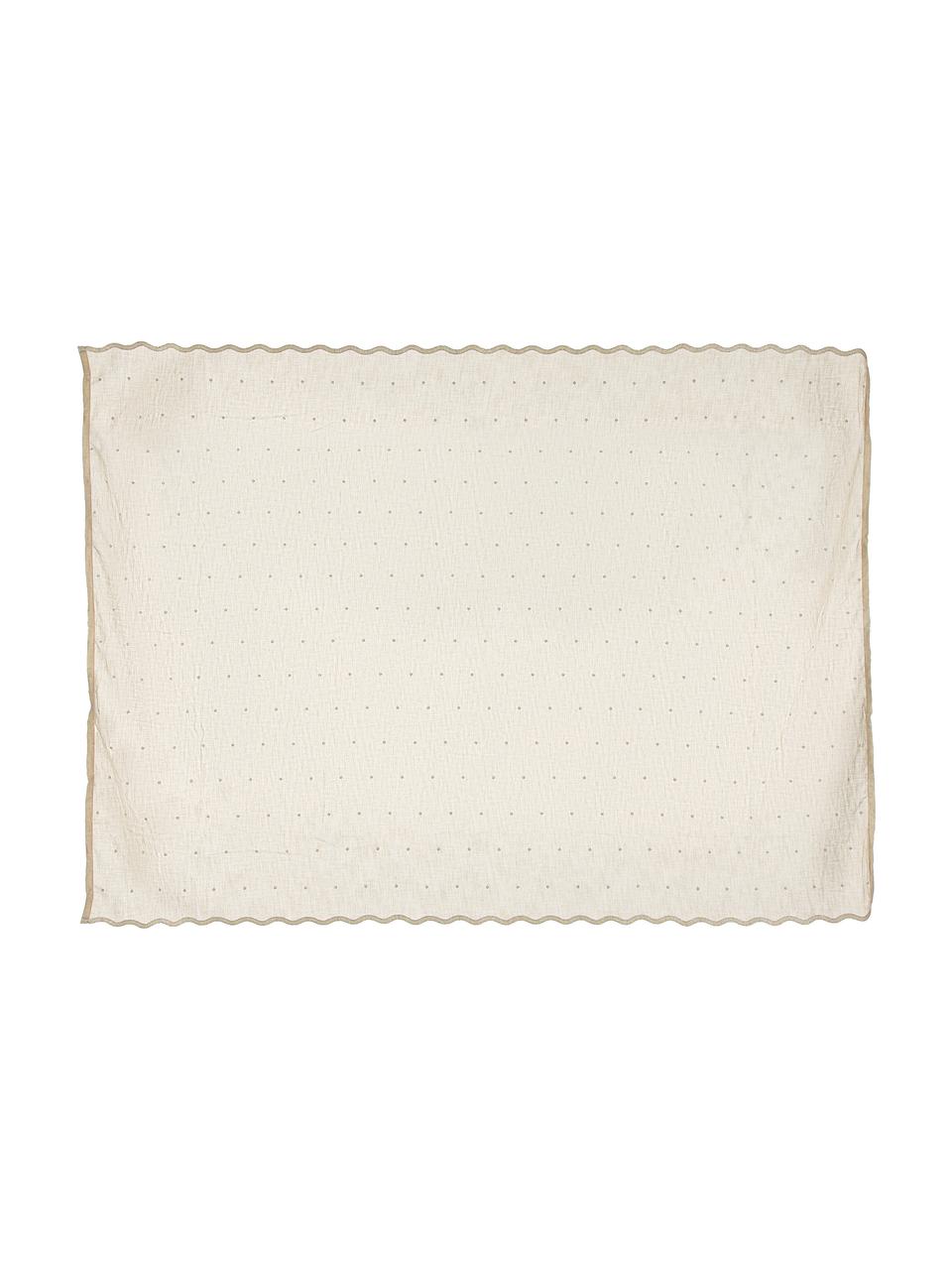 Tafelkleed Dottia, 100% polyester, Beige, Voor 6 - 8 personen (B 160 x L 220 cm)