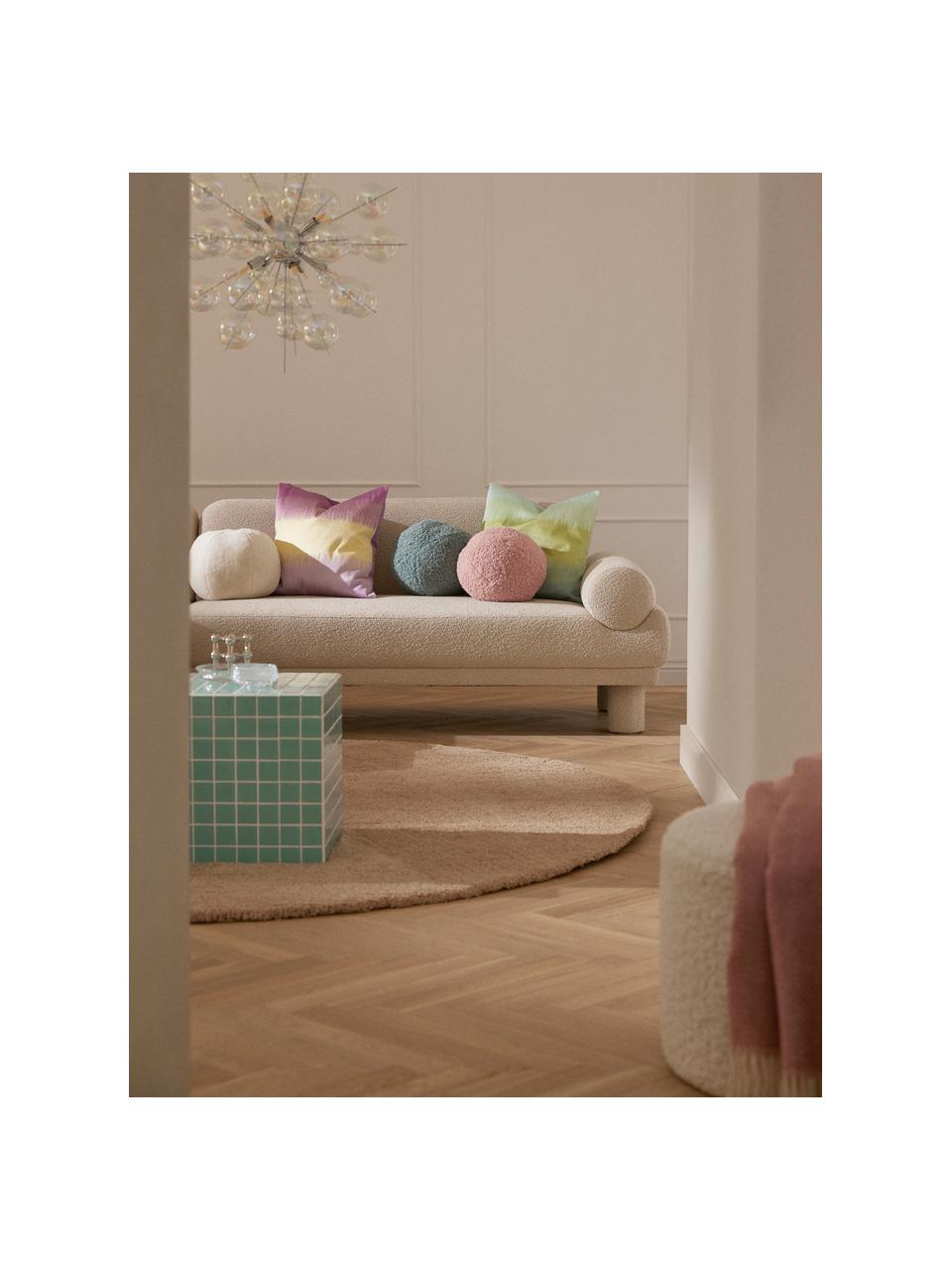 Cuscino decorativo rotondo in ecopelliccia Ginny, Rivestimento: pelliccia sintetica (100%, Bianco latte, Ø 33 cm