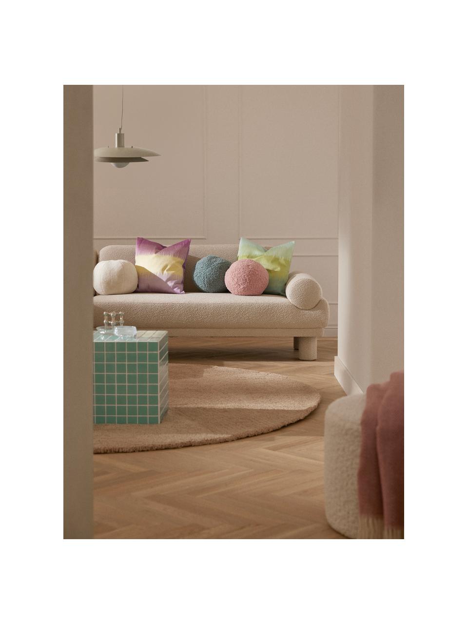 Cuscino decorativo rotondo in ecopelliccia Ginny, Rivestimento: ecopelliccia (100% polies, Bianco latte, Ø 33 cm